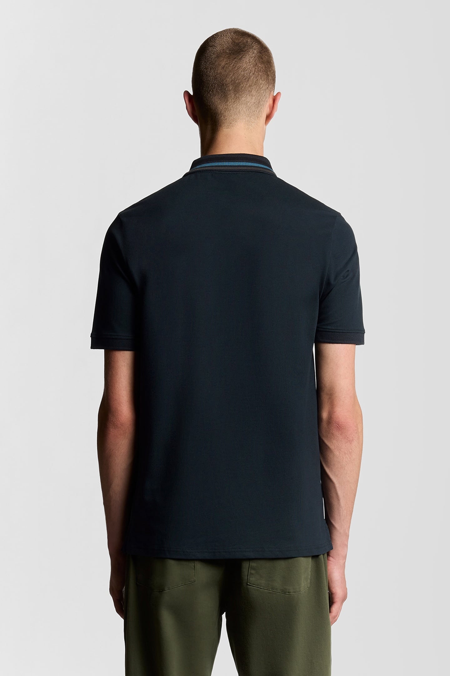 STRIPED TIPPED POLO SHIRT DARK NAVY/FOAM 3