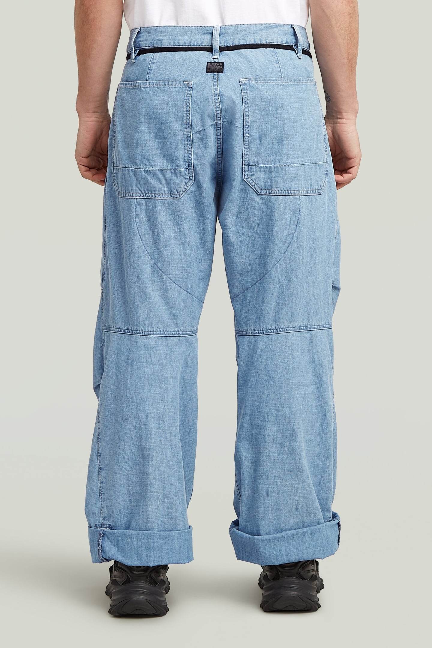 PLEATED 3D DENIM PANT FADED BREEZE 3