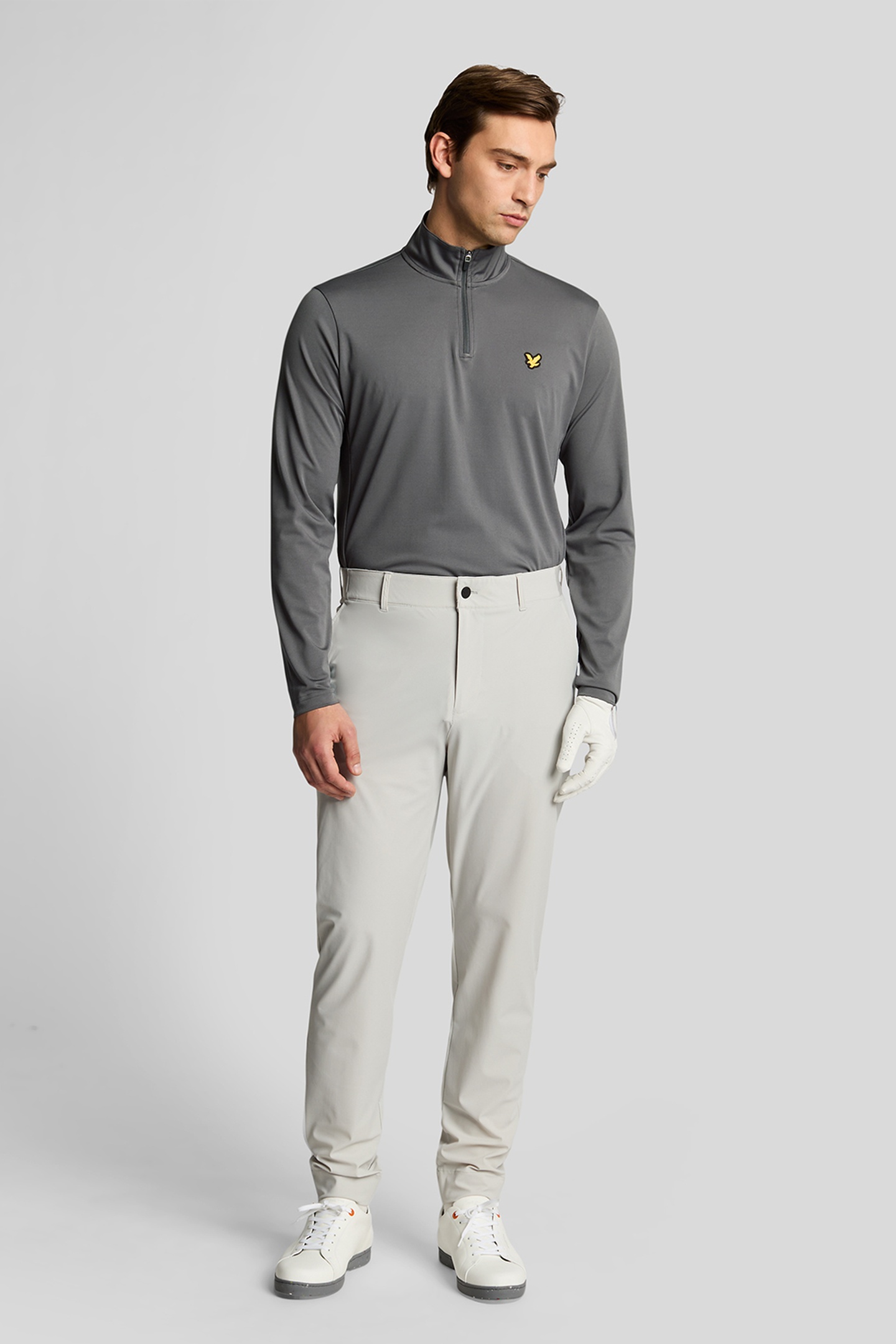 Lyle & Scott Golf Course Midlayer Granite Maat: M | Sport Shirts Outlet | Heren | Grijs