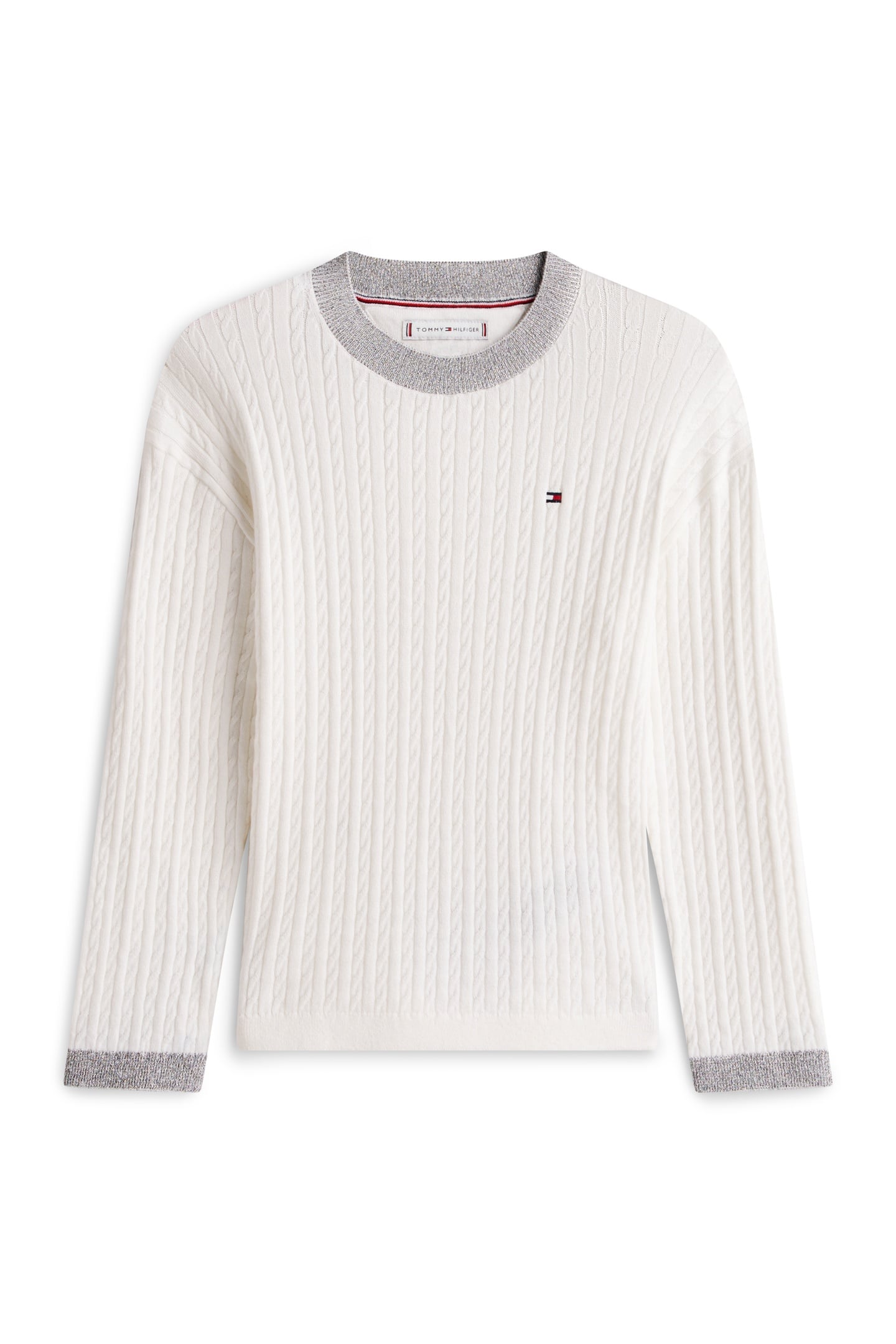 GIRLS MINI CABLE SWEATER IVORY SILK 5