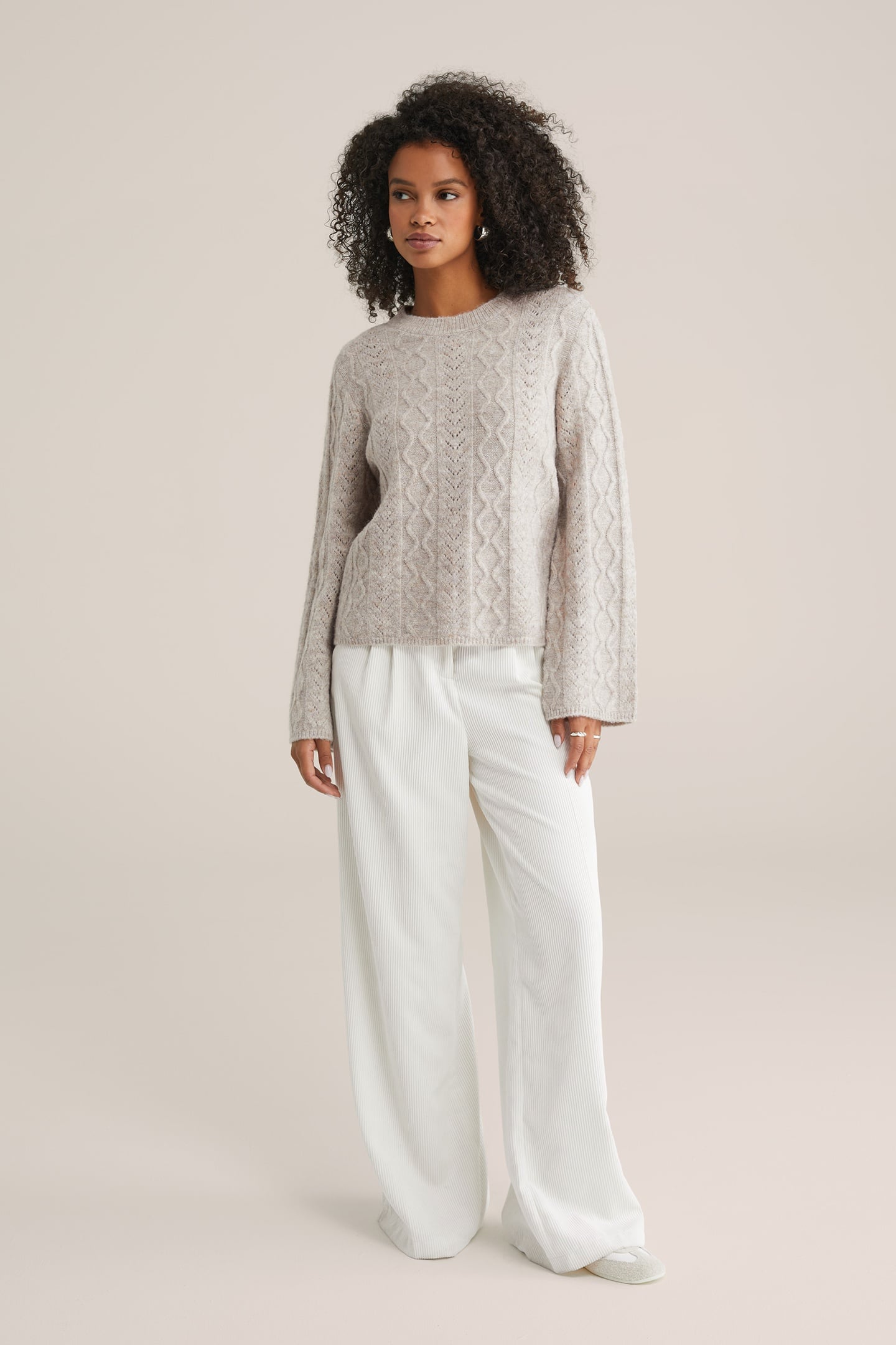 KNITTED PULLOVER GREIGE 3