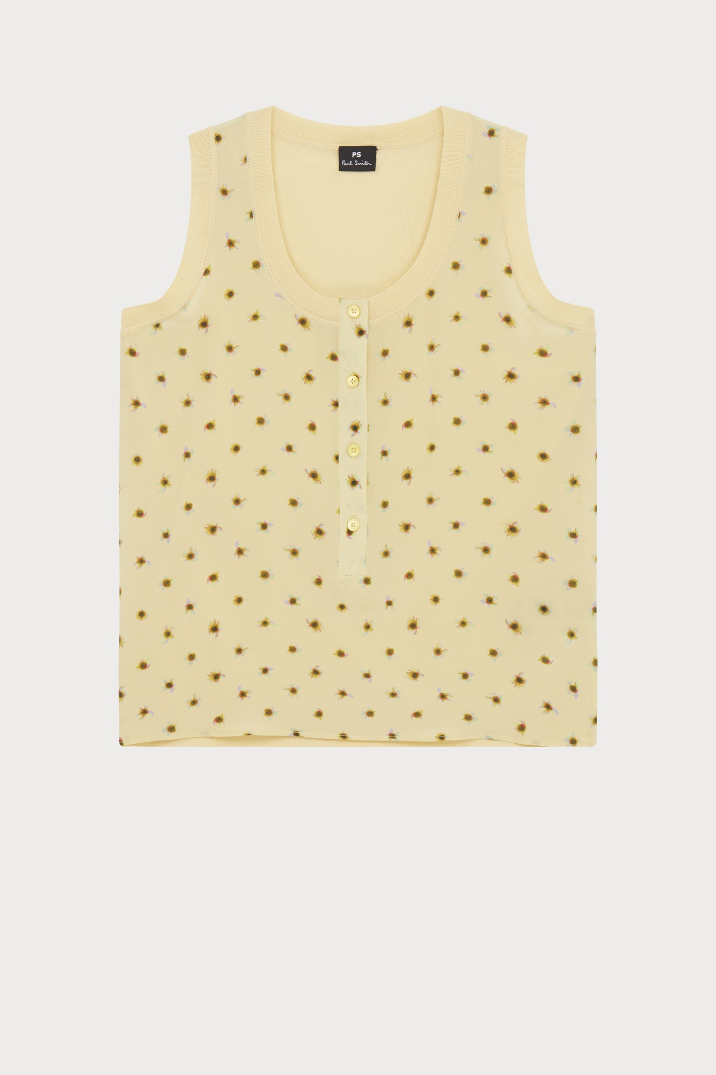 KNITTED VEST WOVEN FRONT YELLOW 2