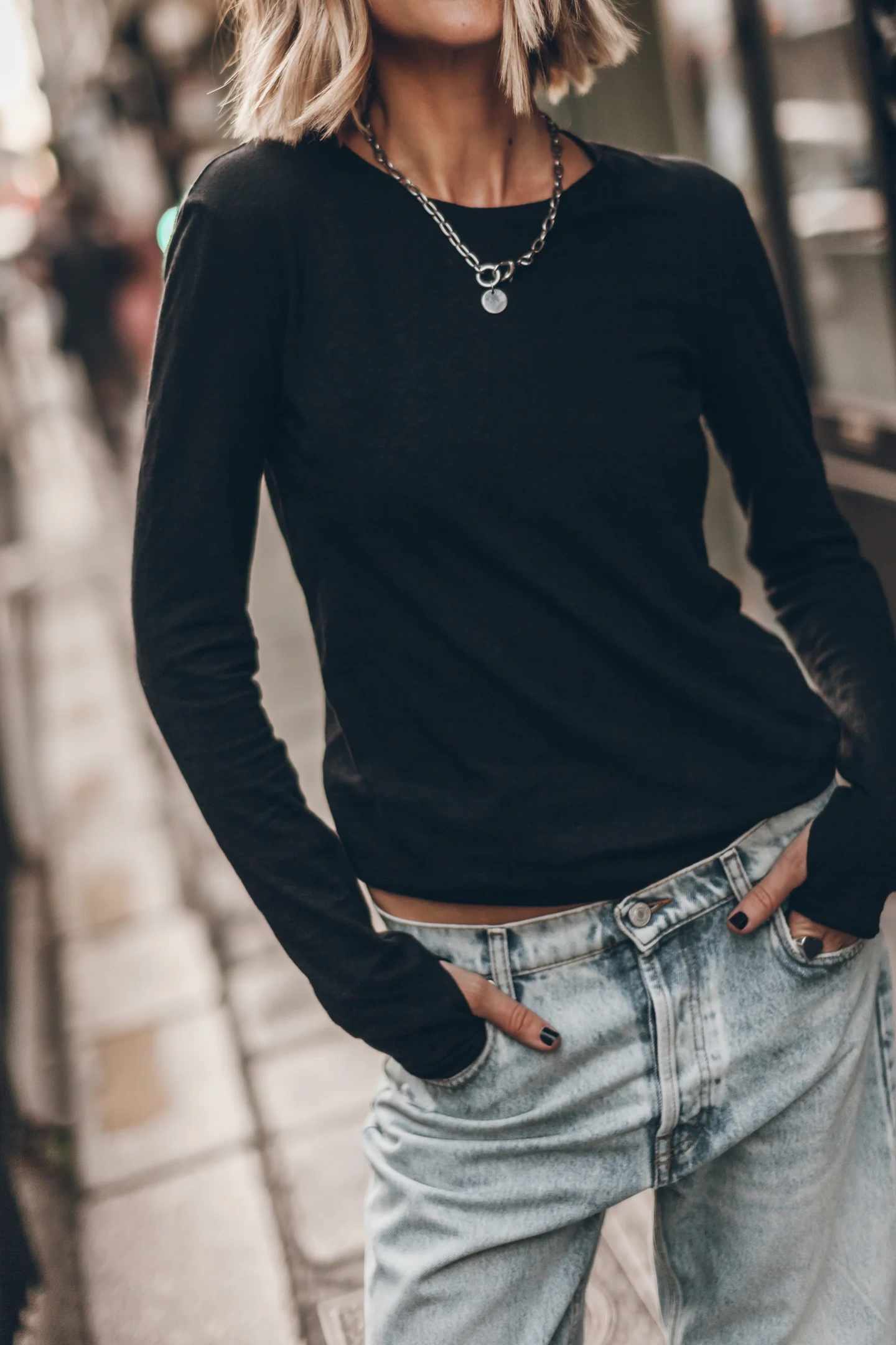 THE BLACK THIN LINEN LONGSLEEVE 1