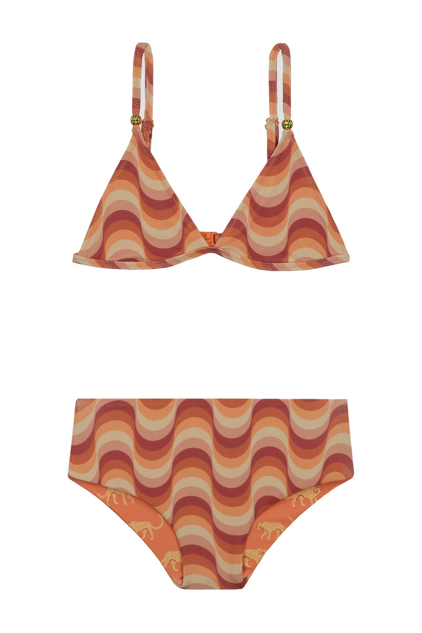 GIRLS ROSIE REVERSIBLE BIKINI SET GROOVY LEOPARD LIGHT SANDA 2