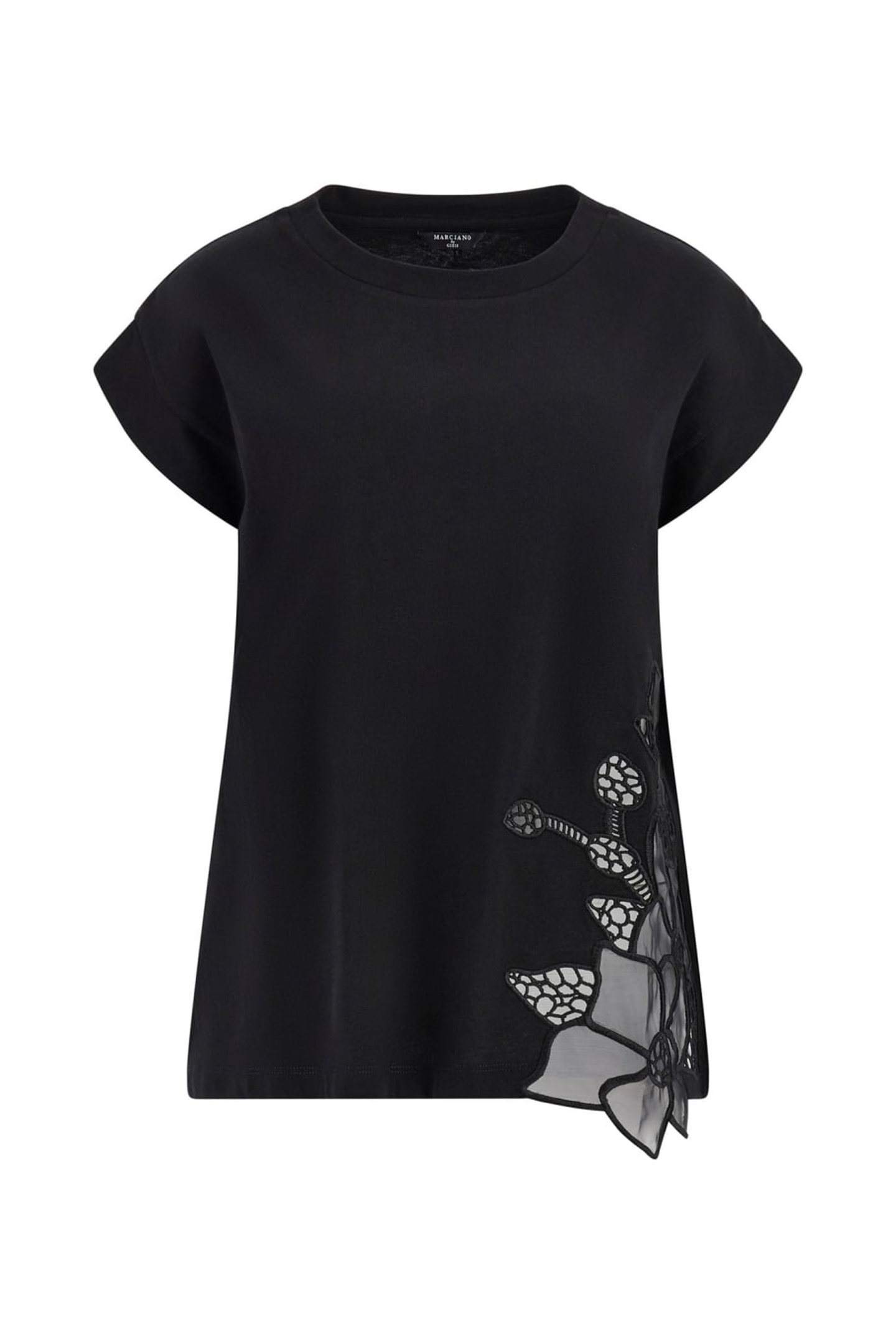MARCIANO BY GUESS NADJA ROUND NECK TSHIRT JET BLACK 5
