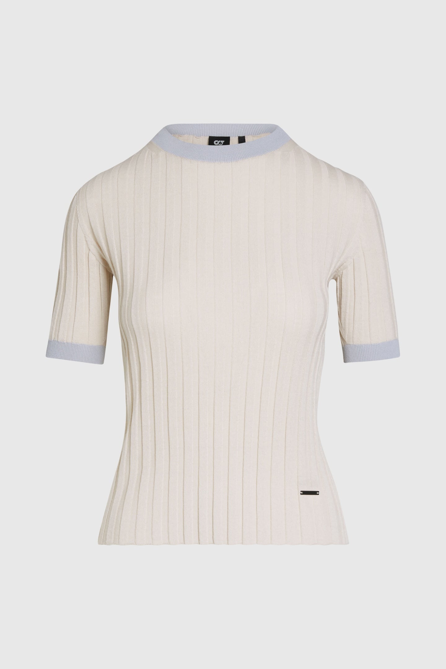 FONELE V1.Y9.01 FLAT-KNIT-SHIRT STONE/CLOUD GREY 3