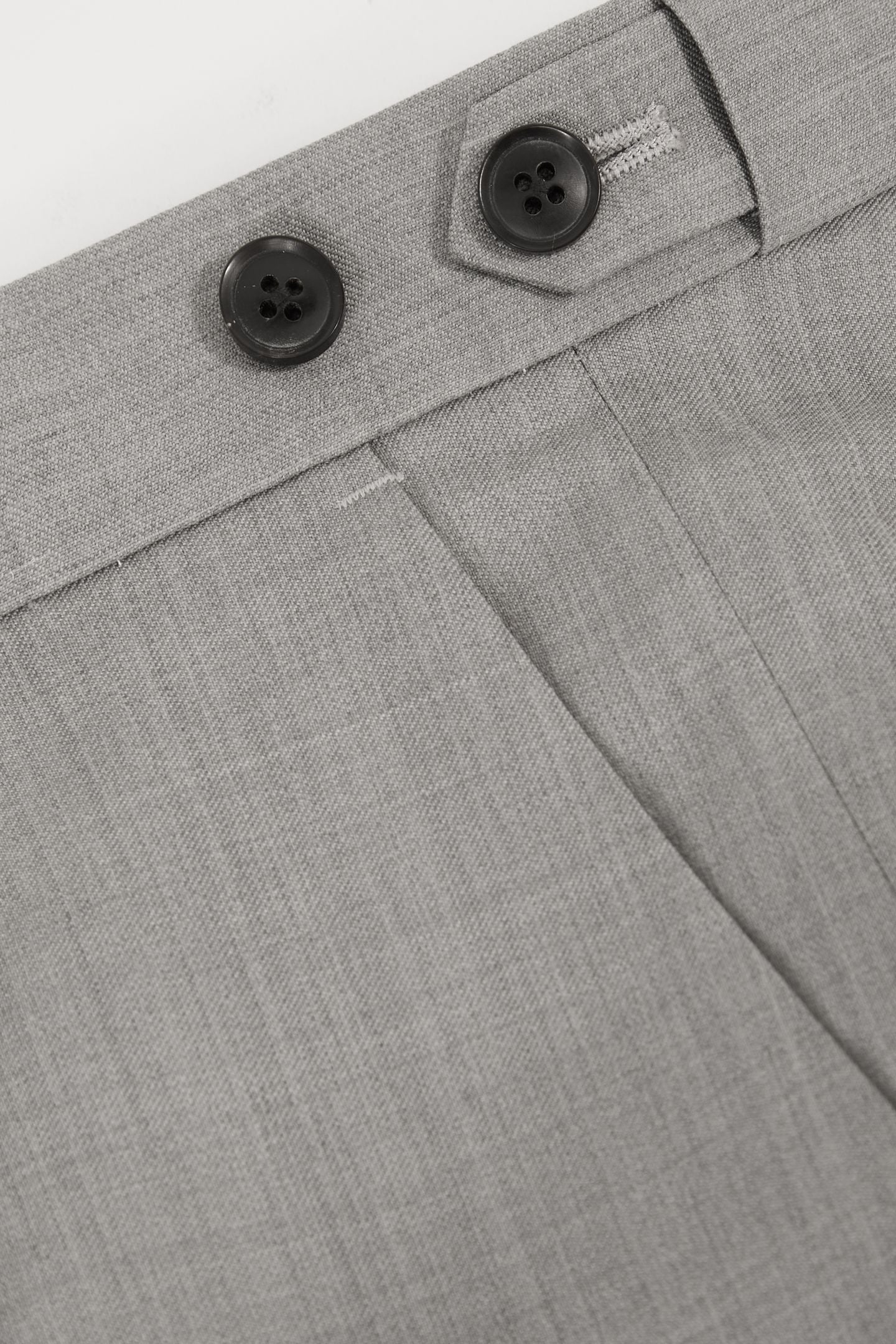 PLAIN WOOL MIXER TROUSER MID GREY 6