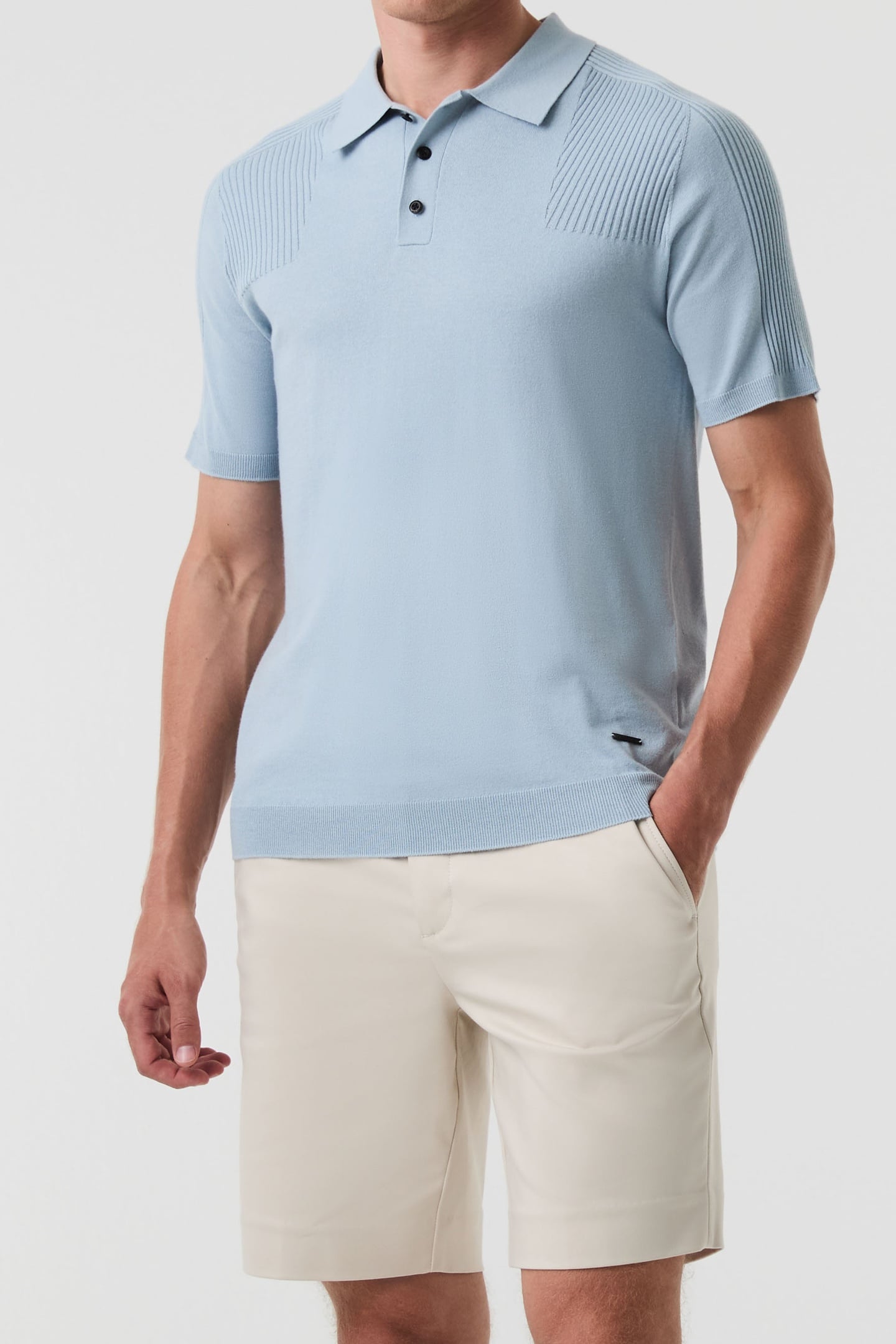 FOTOL V1.Y9.01 FLAT-KNIT-SHIRT FOG BLUE 1