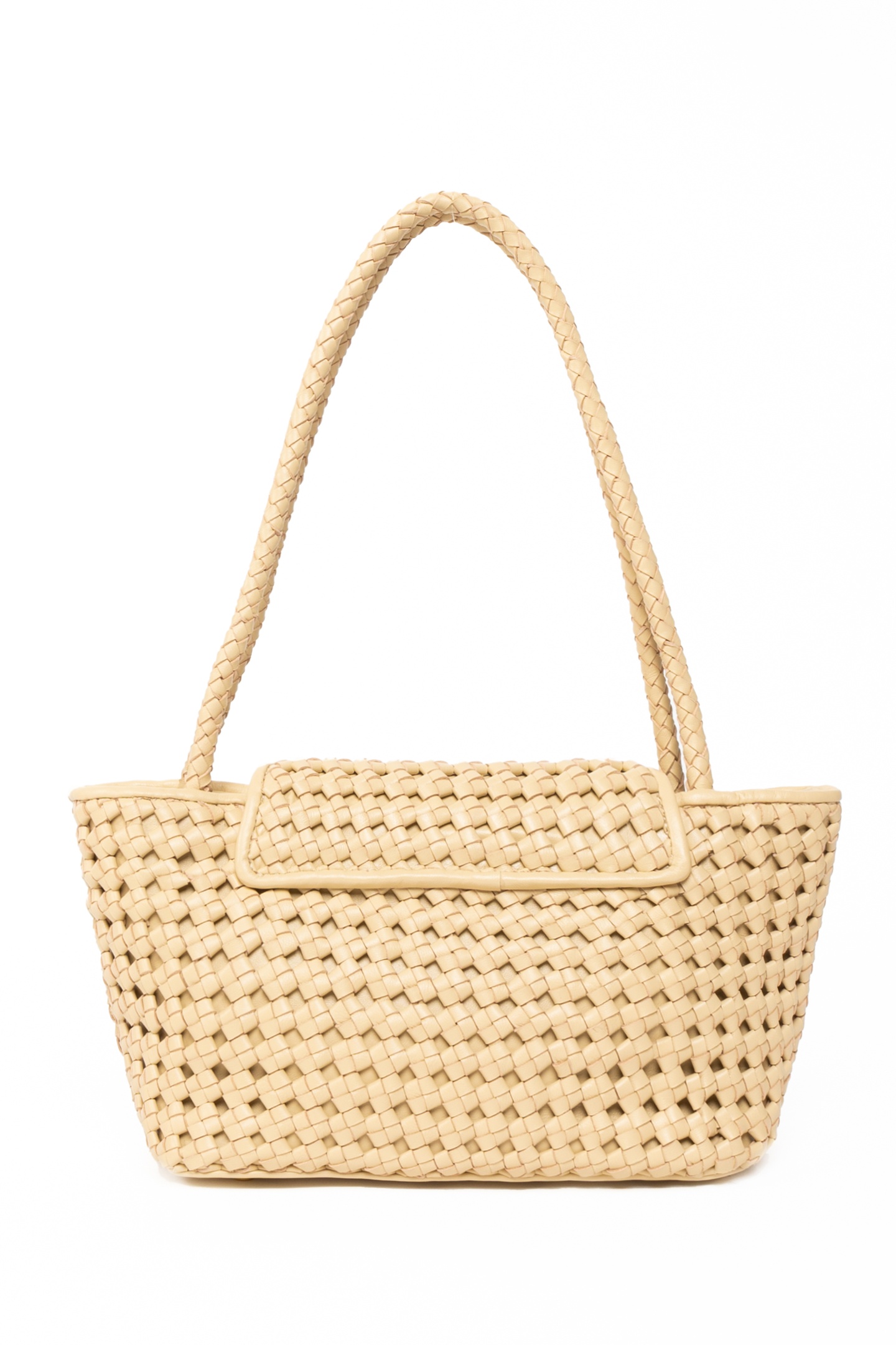 COURRIER TOTE WOVEN LEATHER BUTTER 3