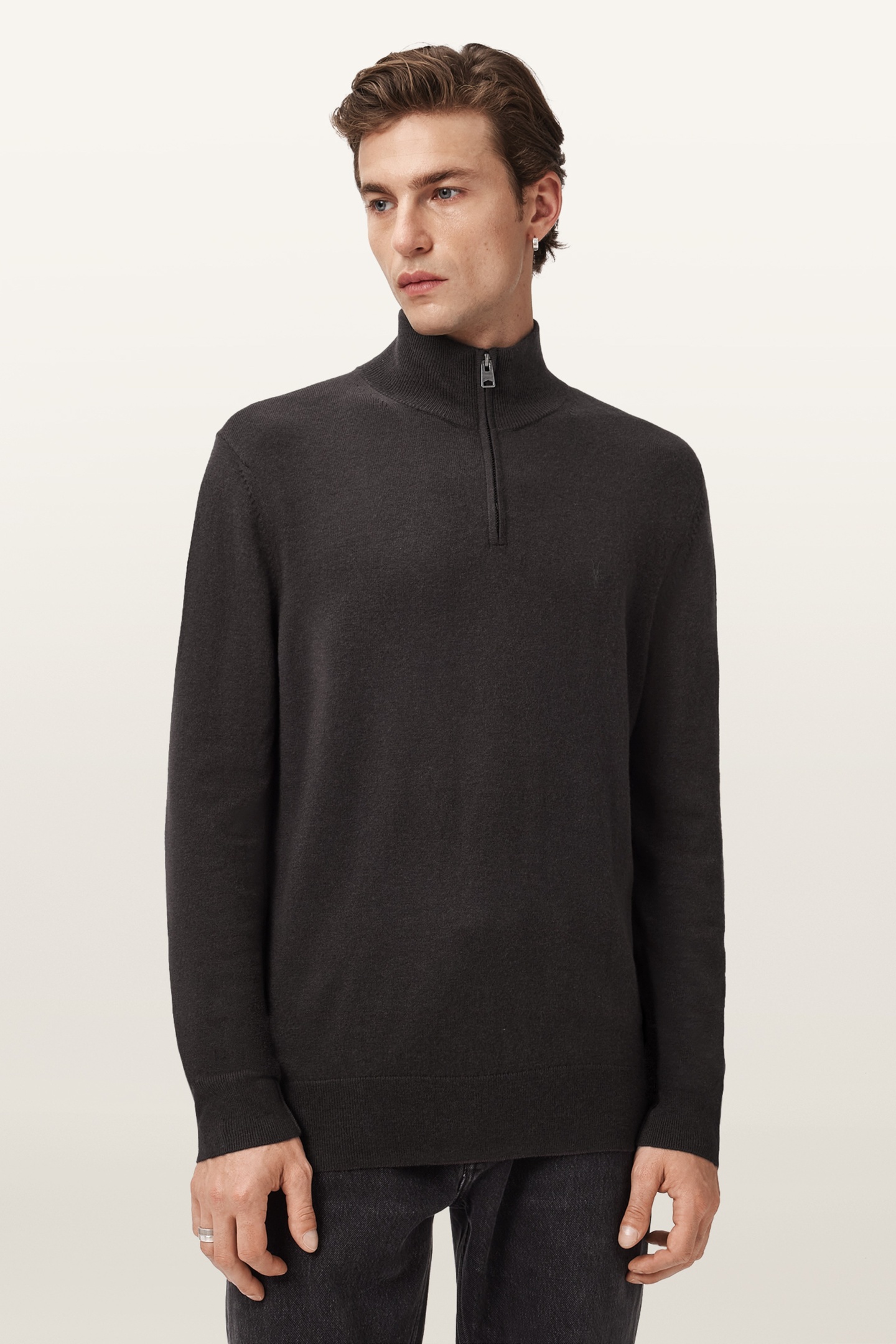 AllSaints Kilburn Zip Funnel Espresso Brown Maat: XXL | Sweaters Outlet | Heren | Bruin