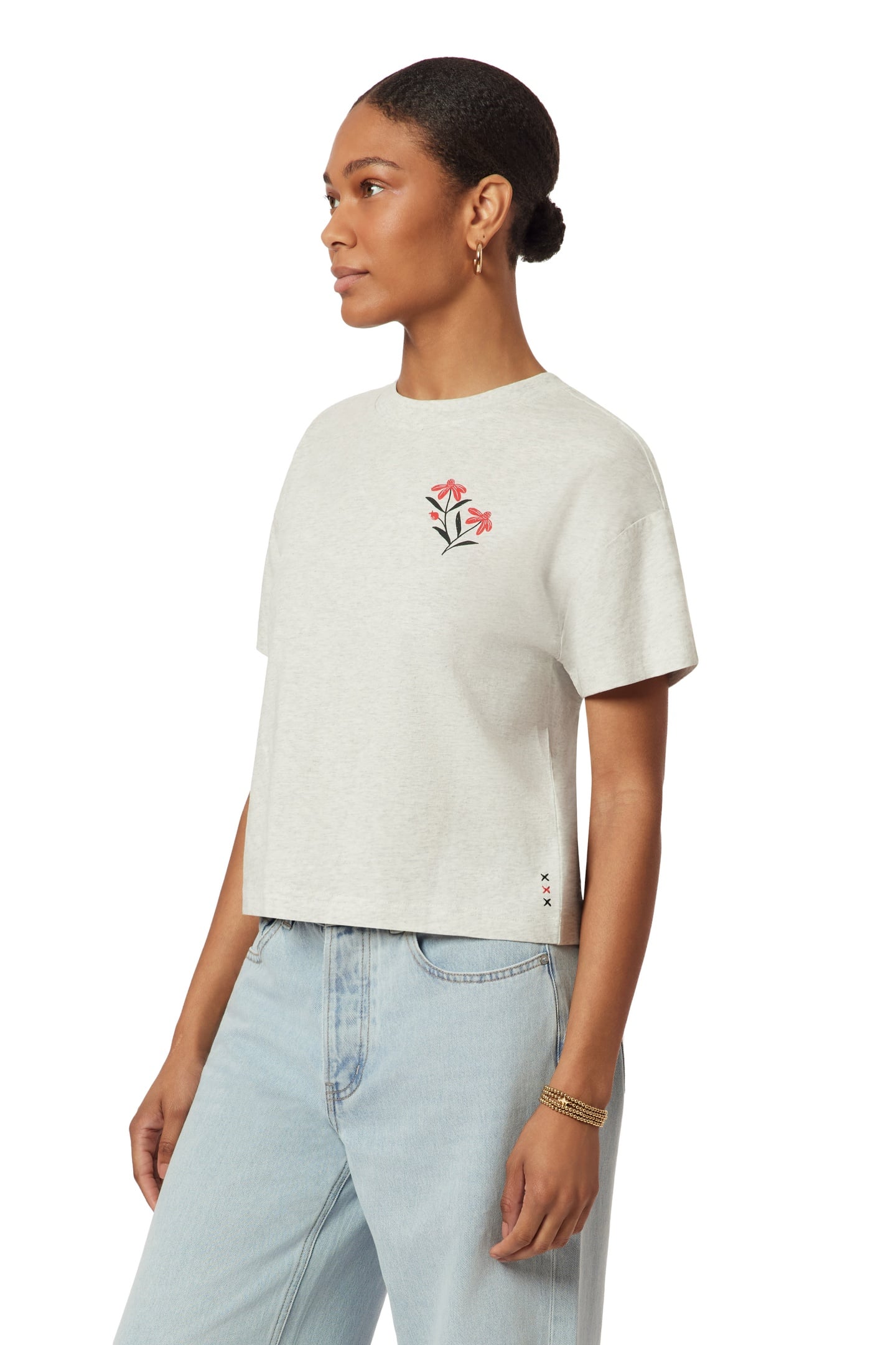 BOXY CROP TEE LIGHT GREY HEATHER 4
