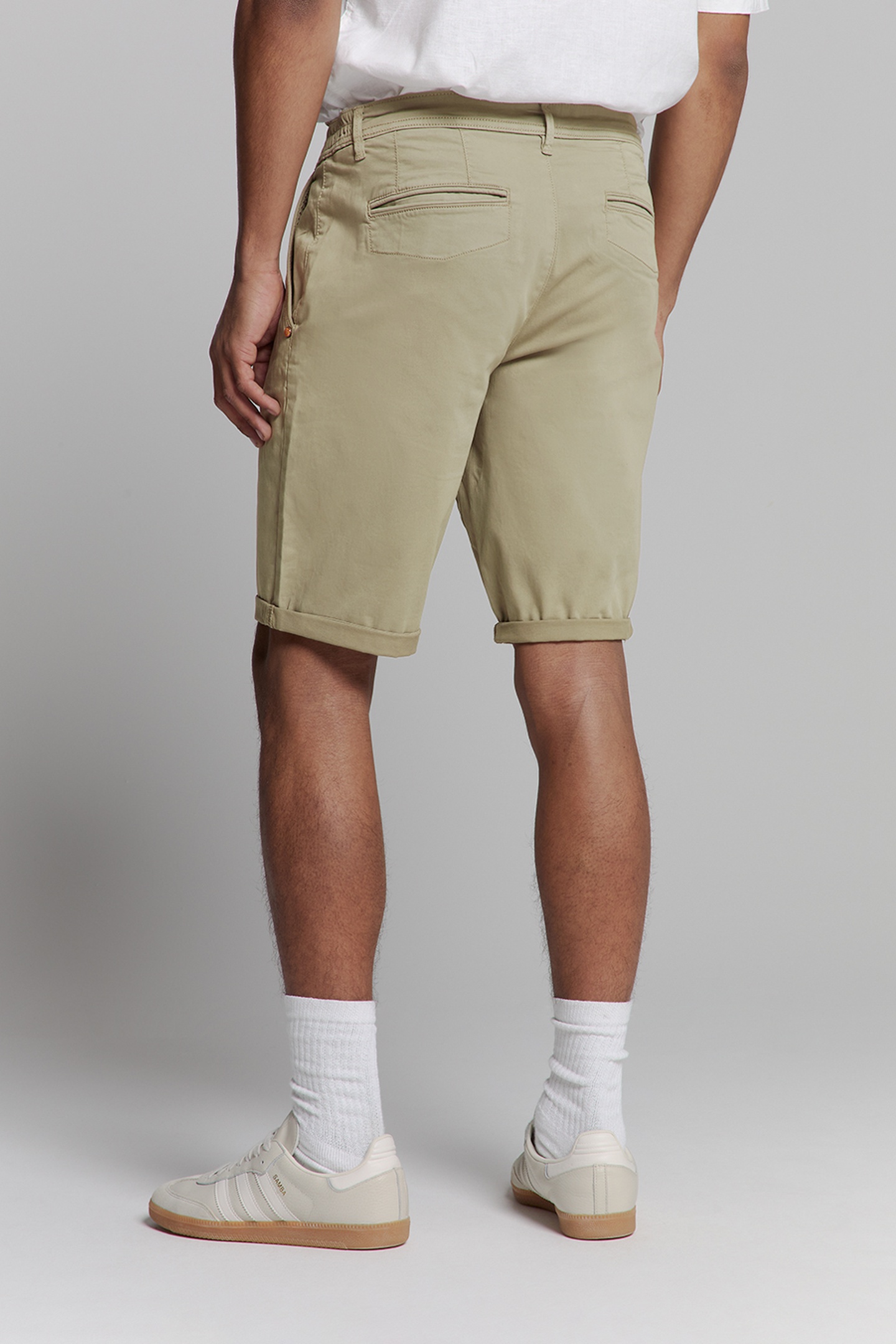 SHORT CHINO GARMENT DYED TWILL STRETCH LIGHT ARMY 4