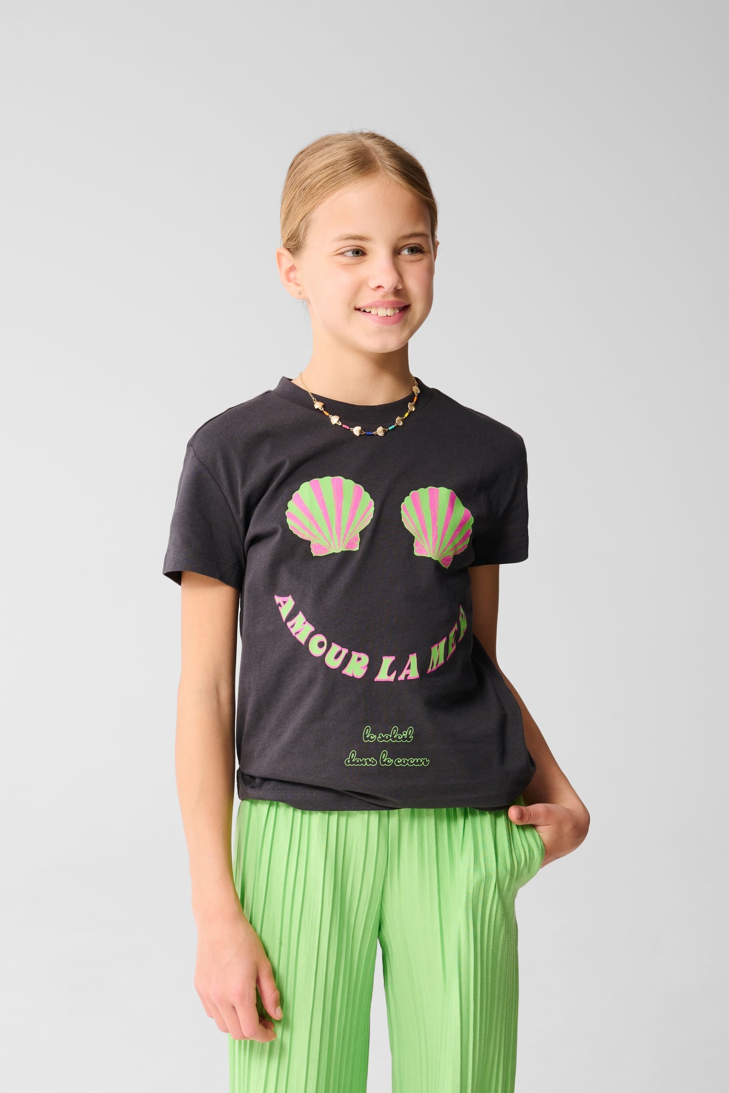 GIRLS LA MER TEE DARKGREY 1