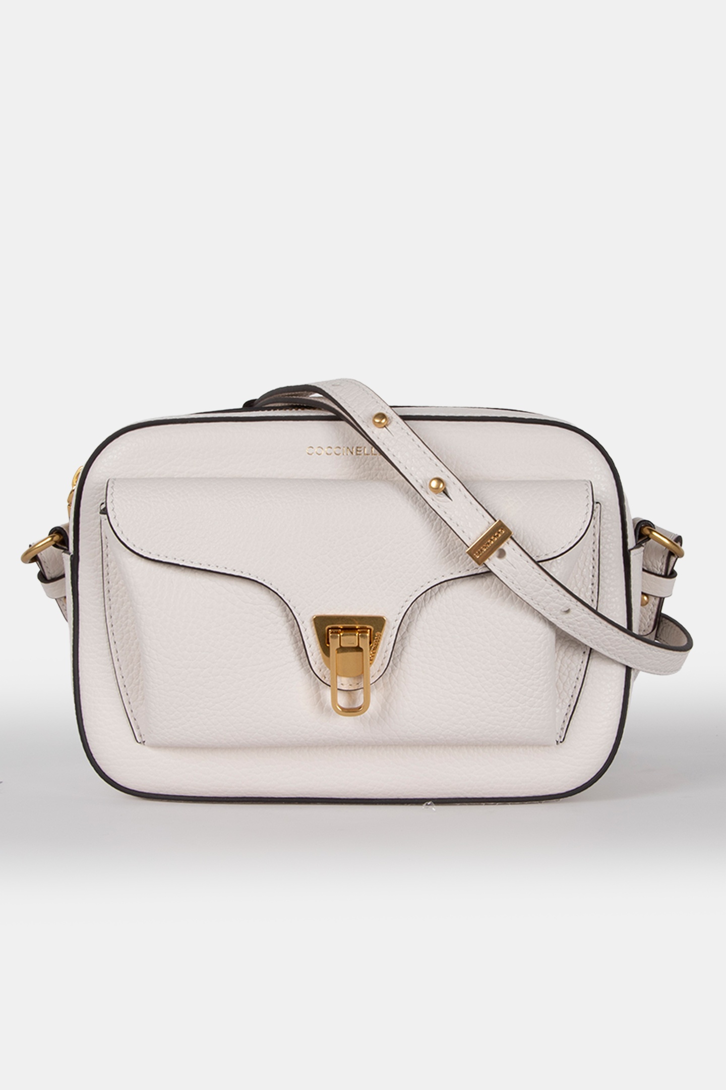 LEATHER CAMERA CROSS BODY BAG IN WHITE 2