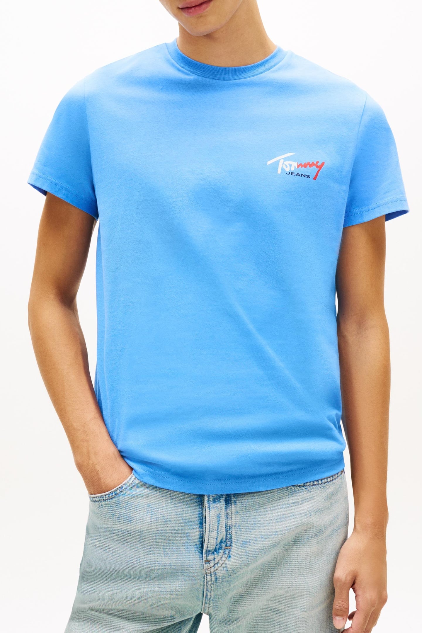 SLIM SIGN CHEST T-SHIRT BLUE TWILIGHT 3
