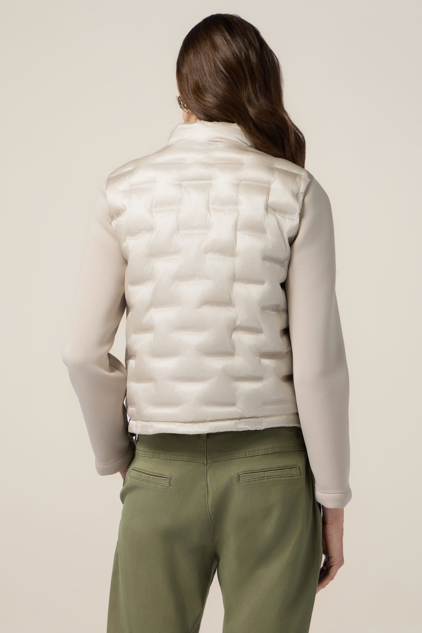 LIGHTWEIGHT COMBINED BOXY DOWN JACKET BEIGE 3