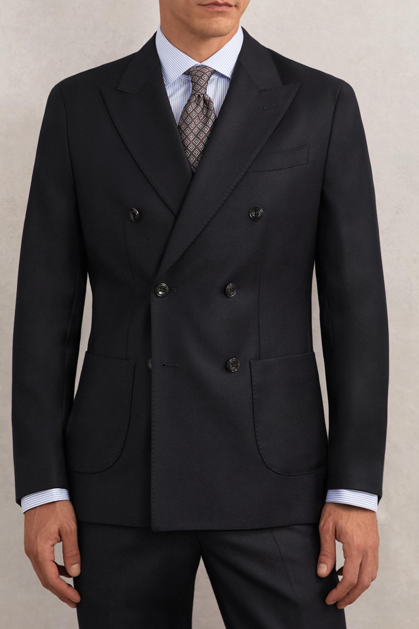 DB PEAK FLANNEL BLAZER NAVY 1