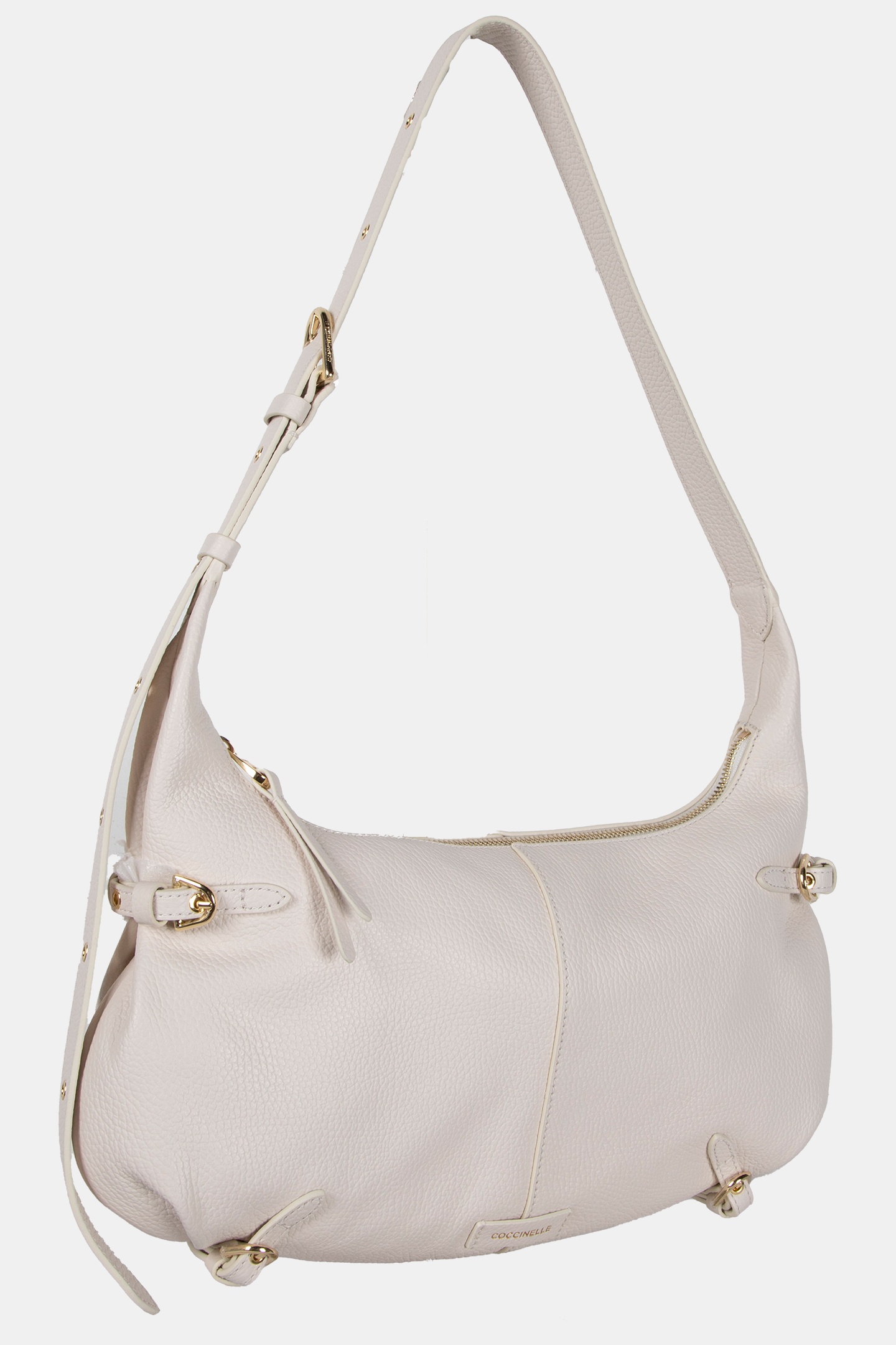 LARGE LEATHER SHOULDER BAG IN CREAM 3