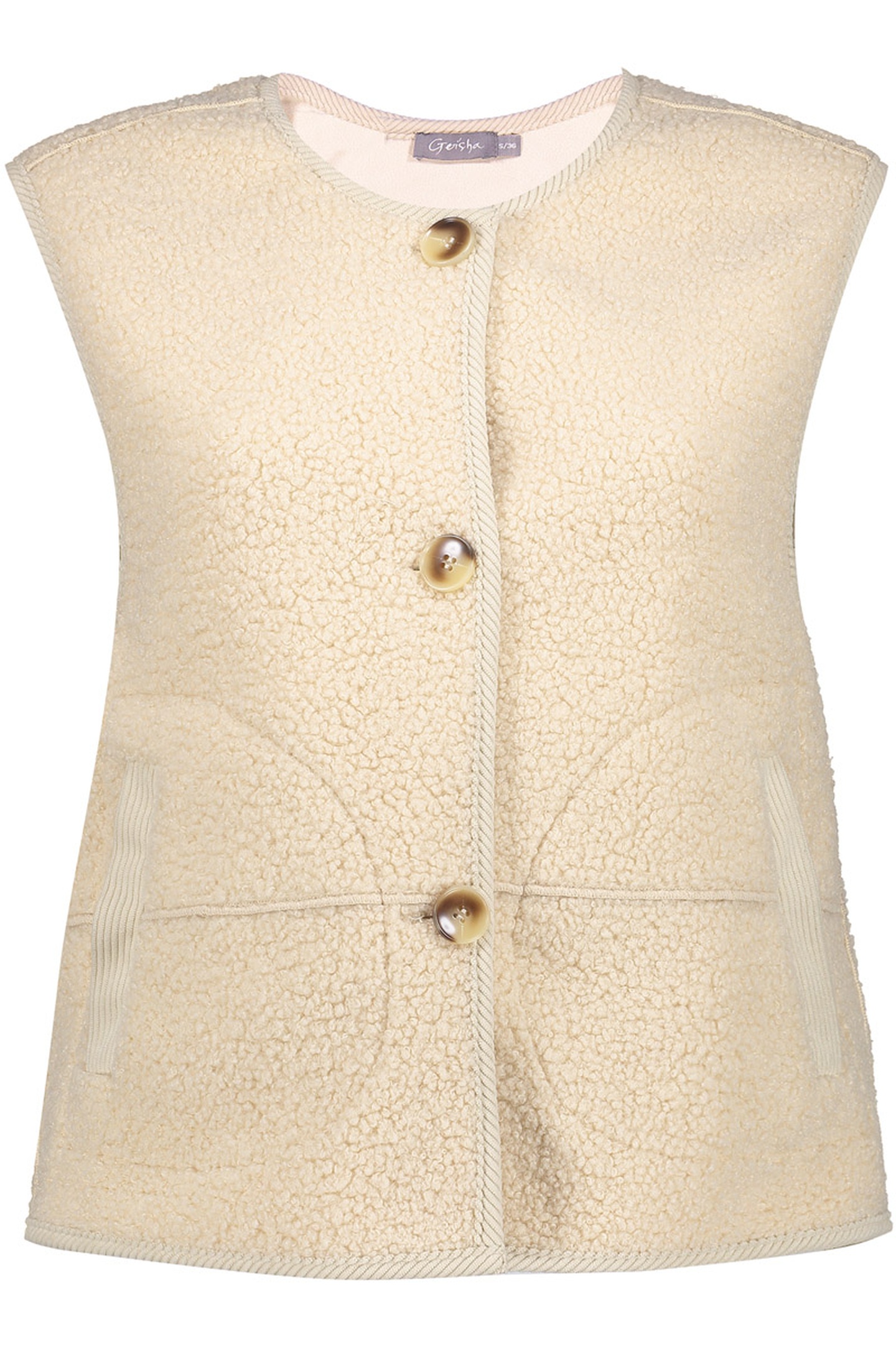 GILET TEDDY + ZIPPER CREAM 1