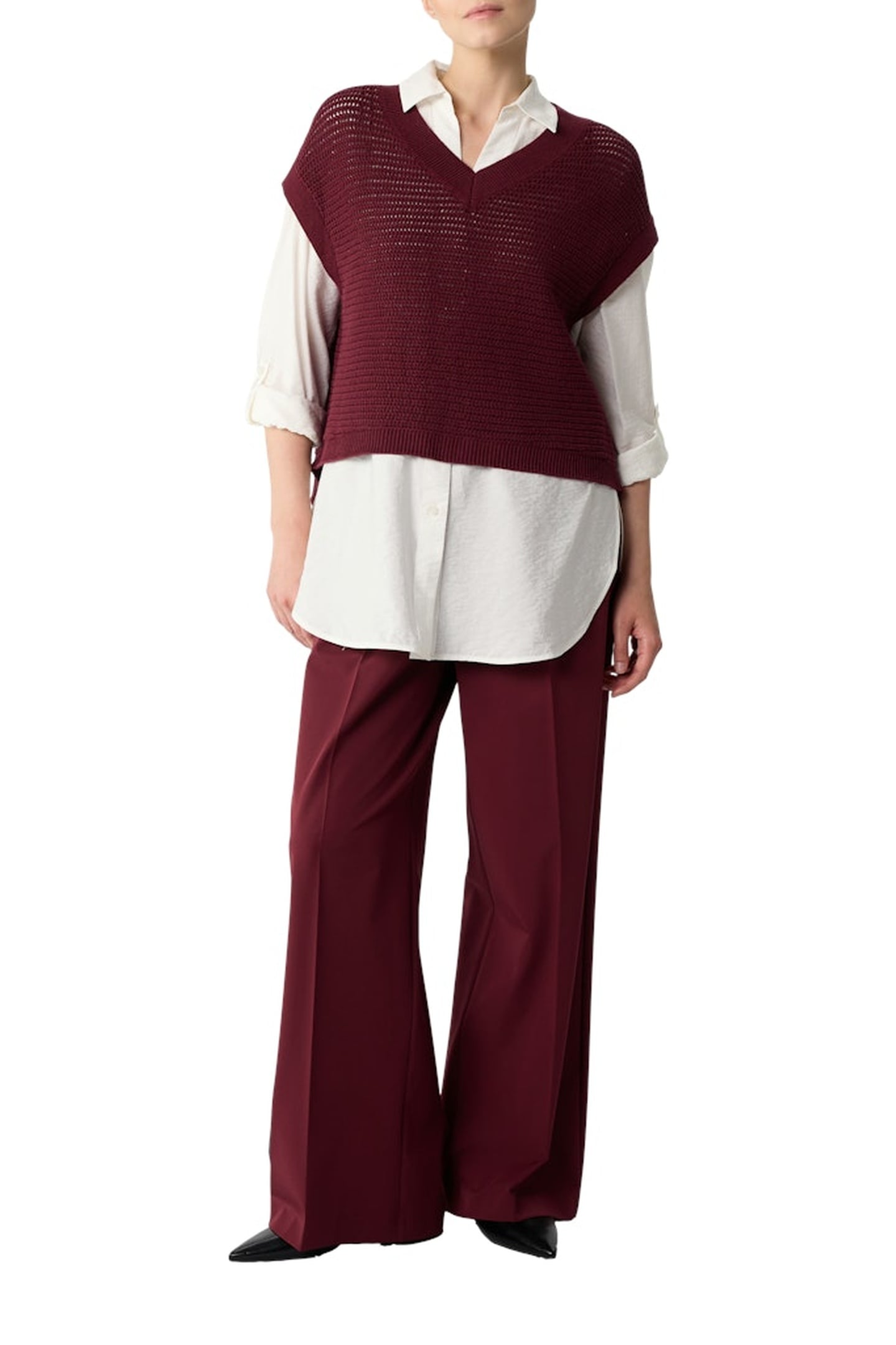 COMMA PANTS BURGUNDY 2