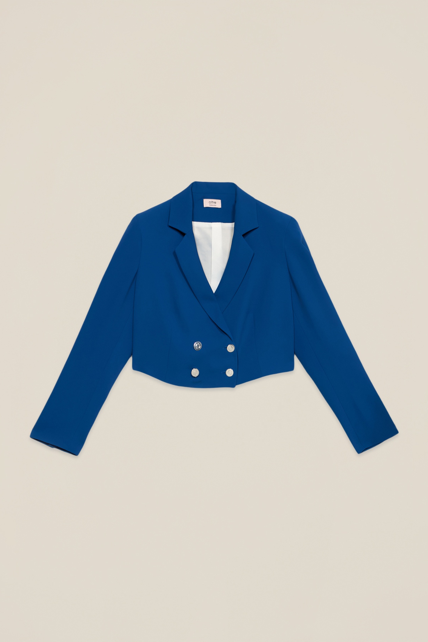 DOUBLE-BREASTED CROPPED BLAZER BRIGHT BLUE 3