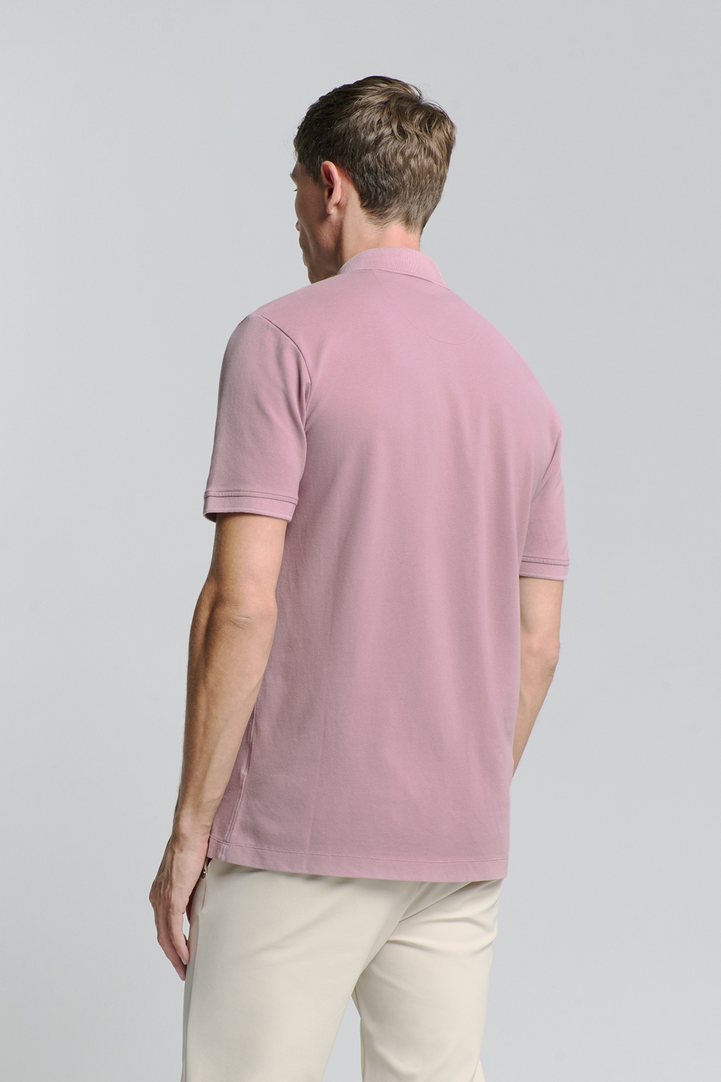 POLO PIQUE GARMENT DYED MAUVE 2