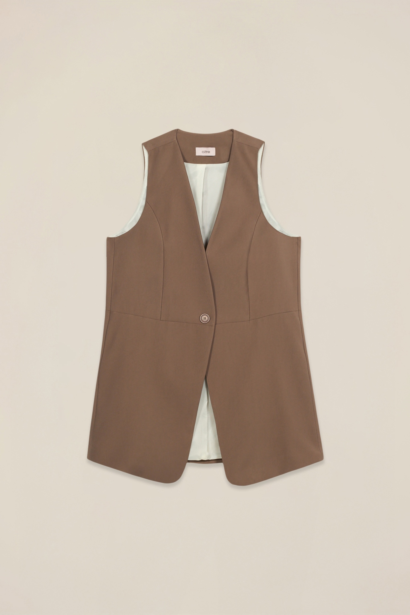 VEST IN VISCOSE BLEND FABRIC BROWN 4