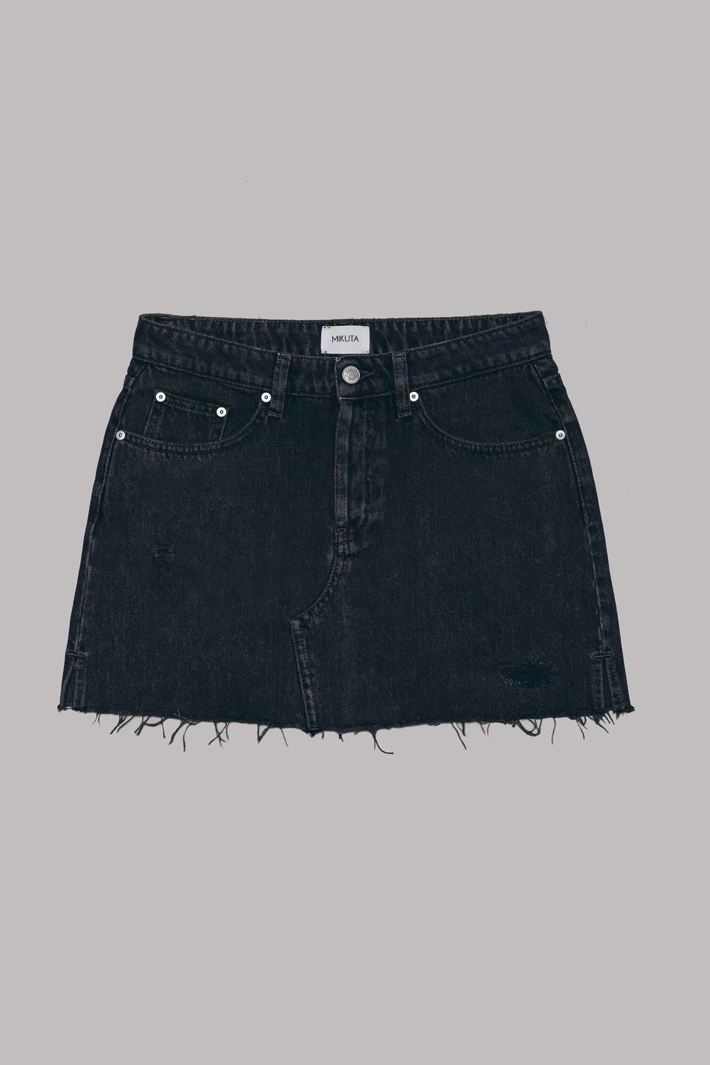 THE BLACK SLIT DENIM SKIRT 2