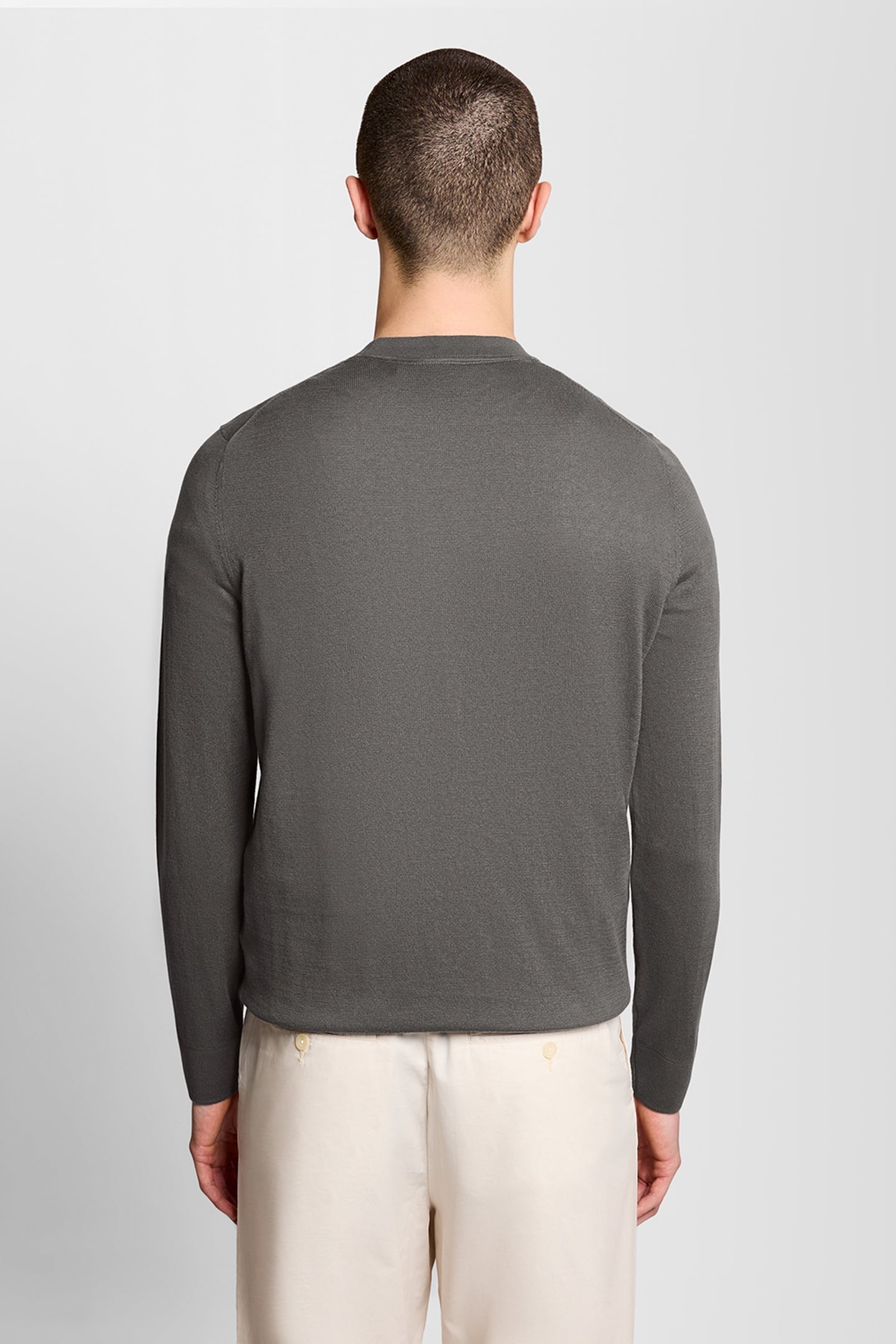 TONAL SUPERFINE CREW NECK JUMPER IRON GATE 3