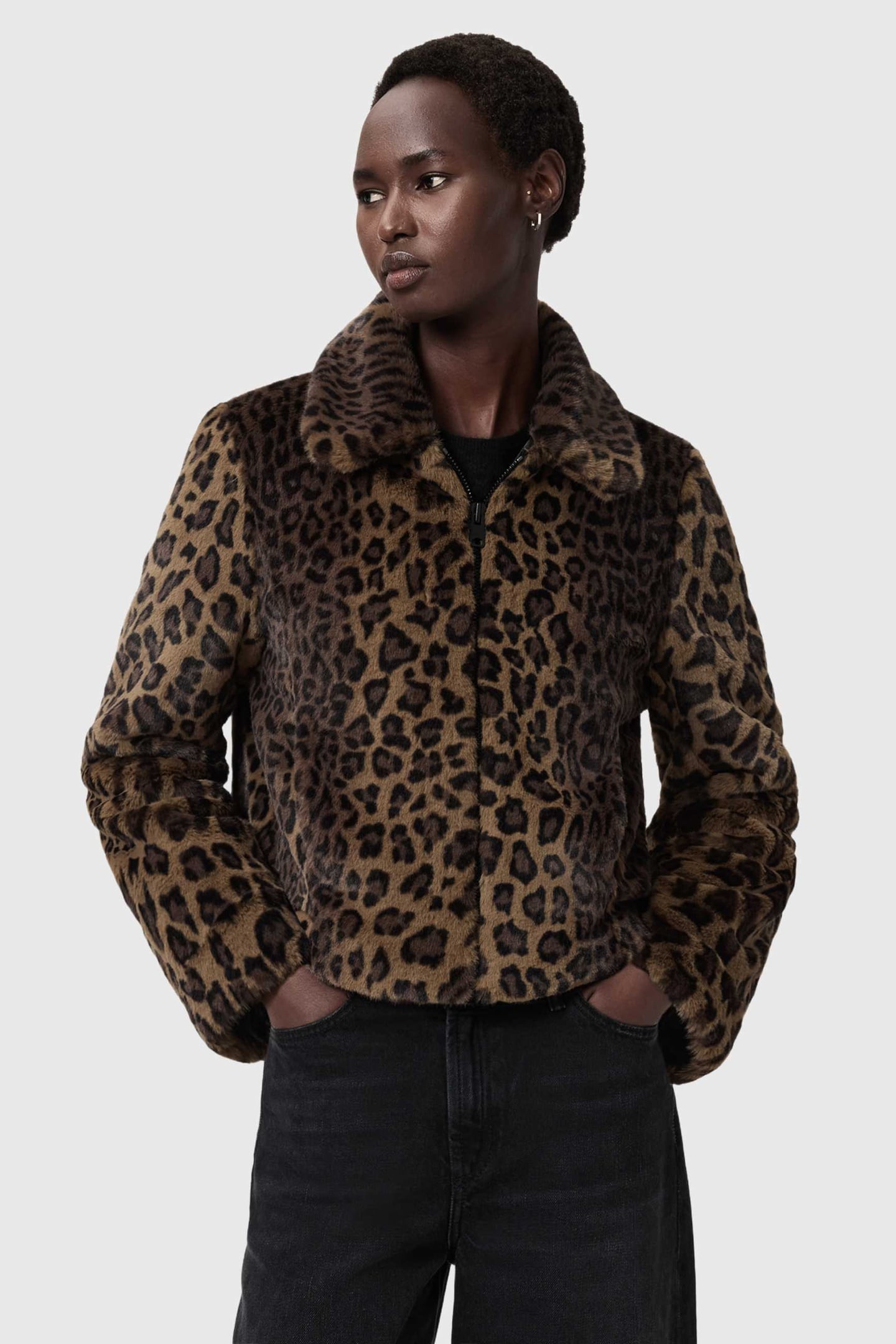 SAYE FAUX FUR JACKET LEOPARD BROWN 7