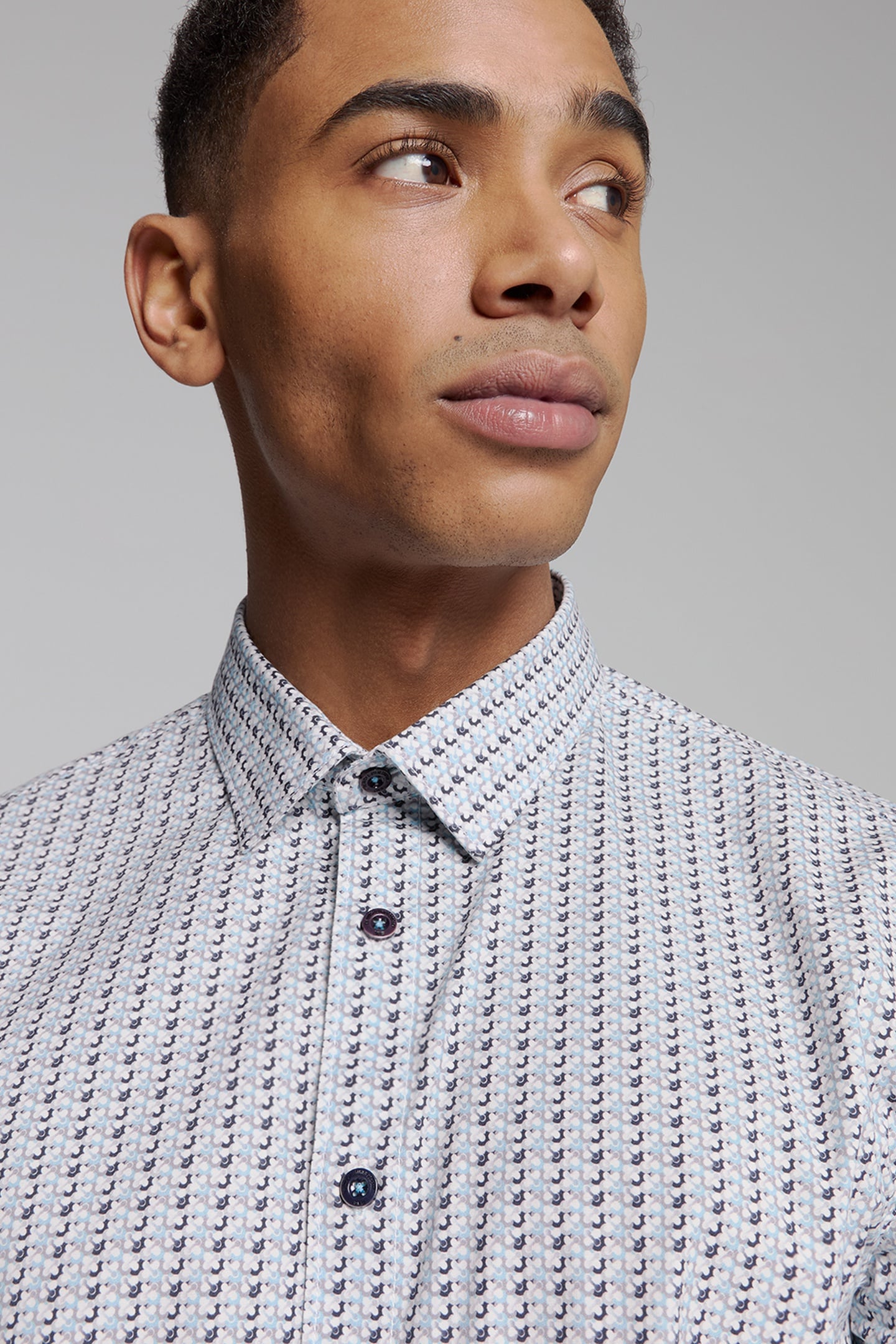 SHIRT STRETCH ALLOVER PRINTED SEABLUE 7