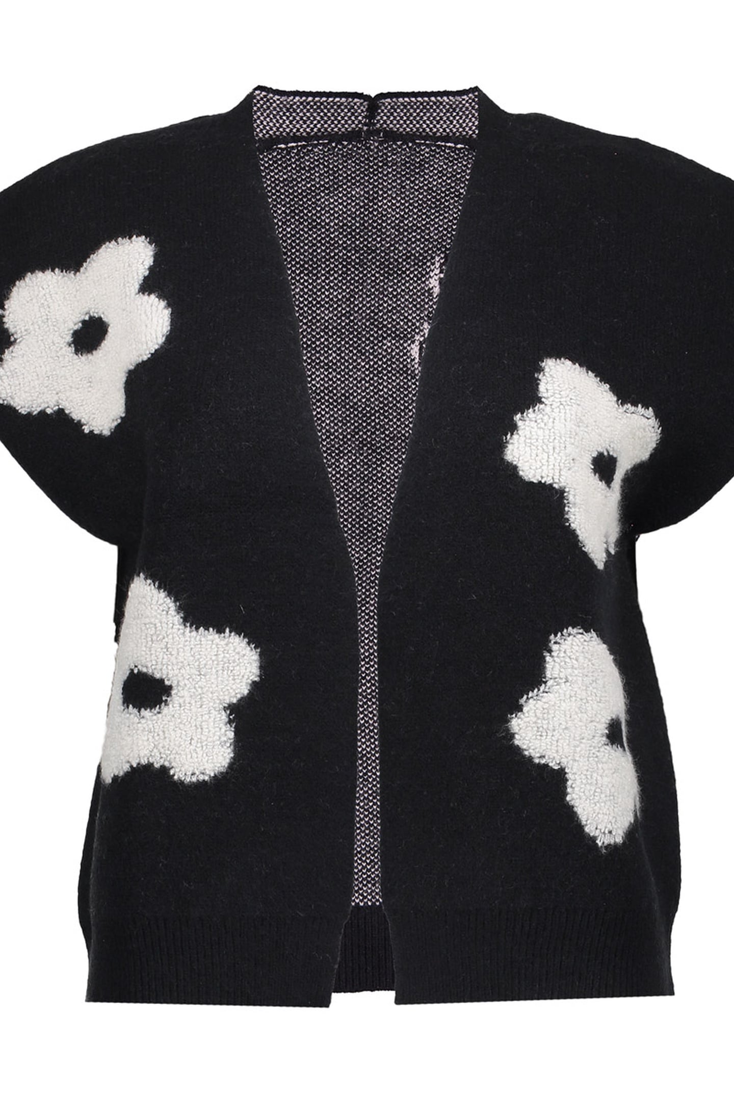 VEST FLOWERS BLACK/OFFWHITE 1