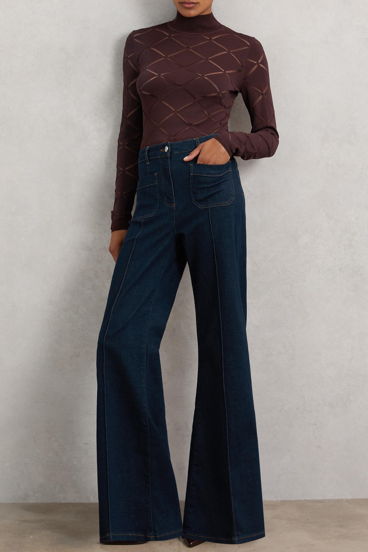 LASER CUT TOP BURGUNDY 2