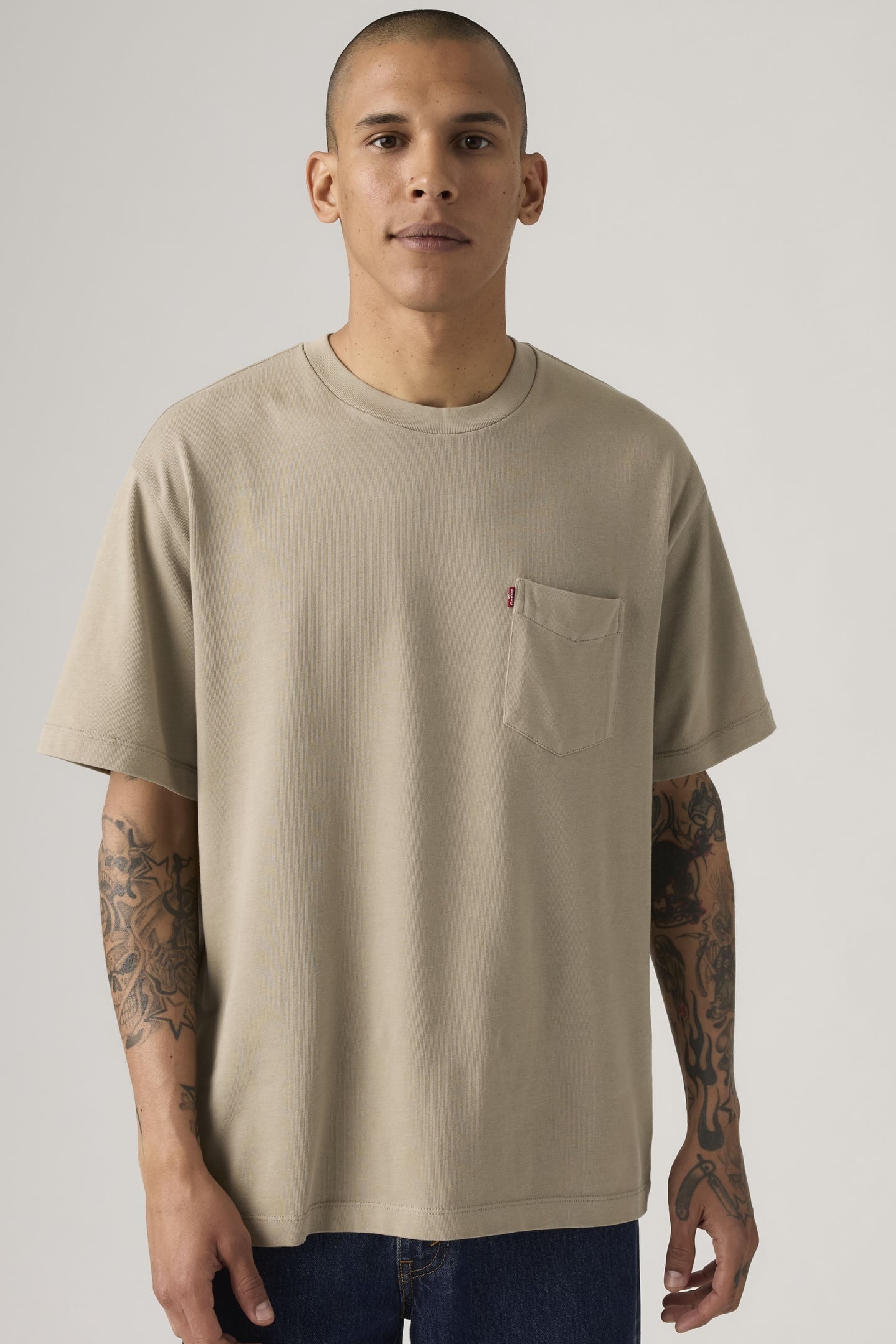 HEAVYWEIGHT POCKET TEE BEIGE 2