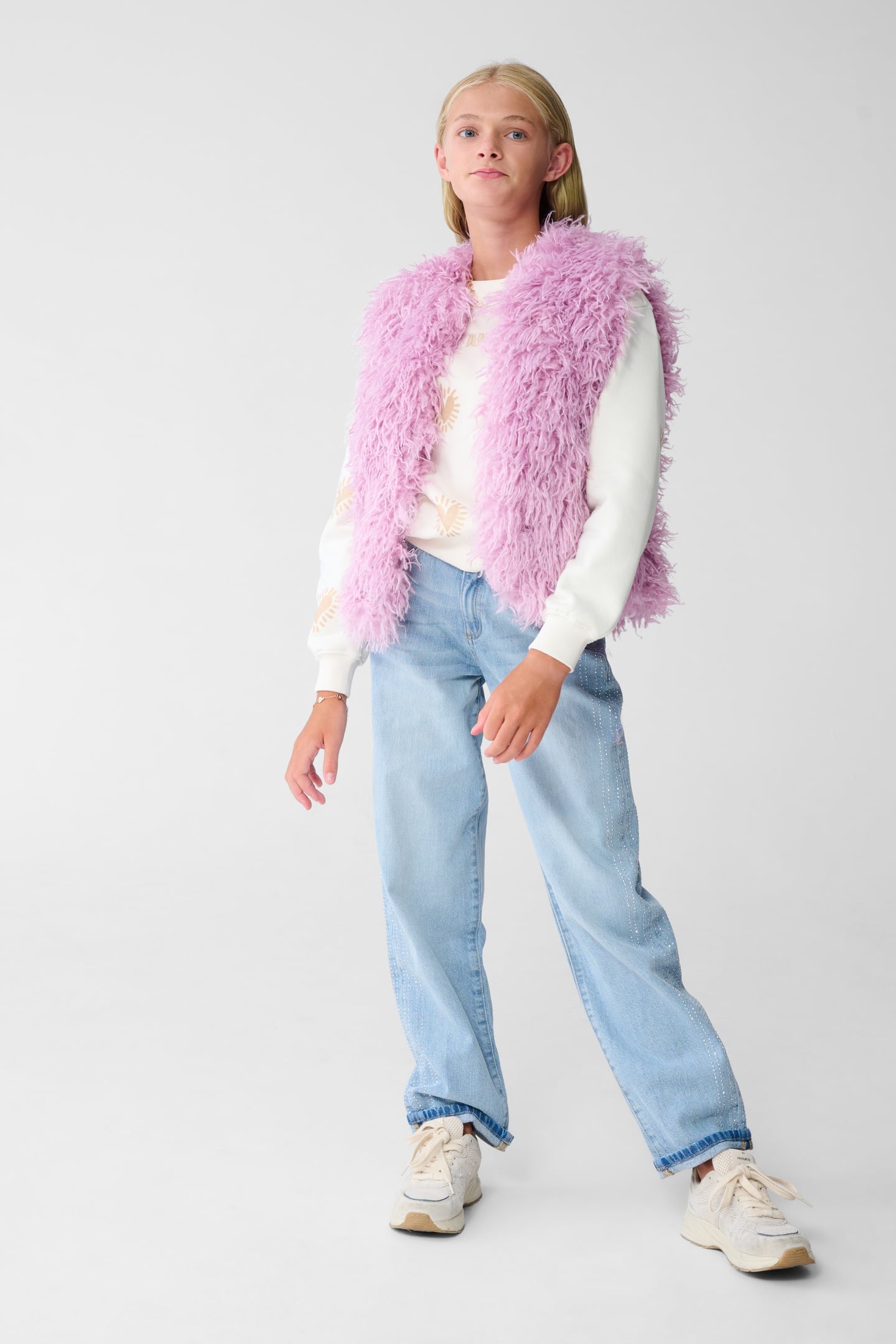 GAA-SBFLUFFY GILET PINK 2