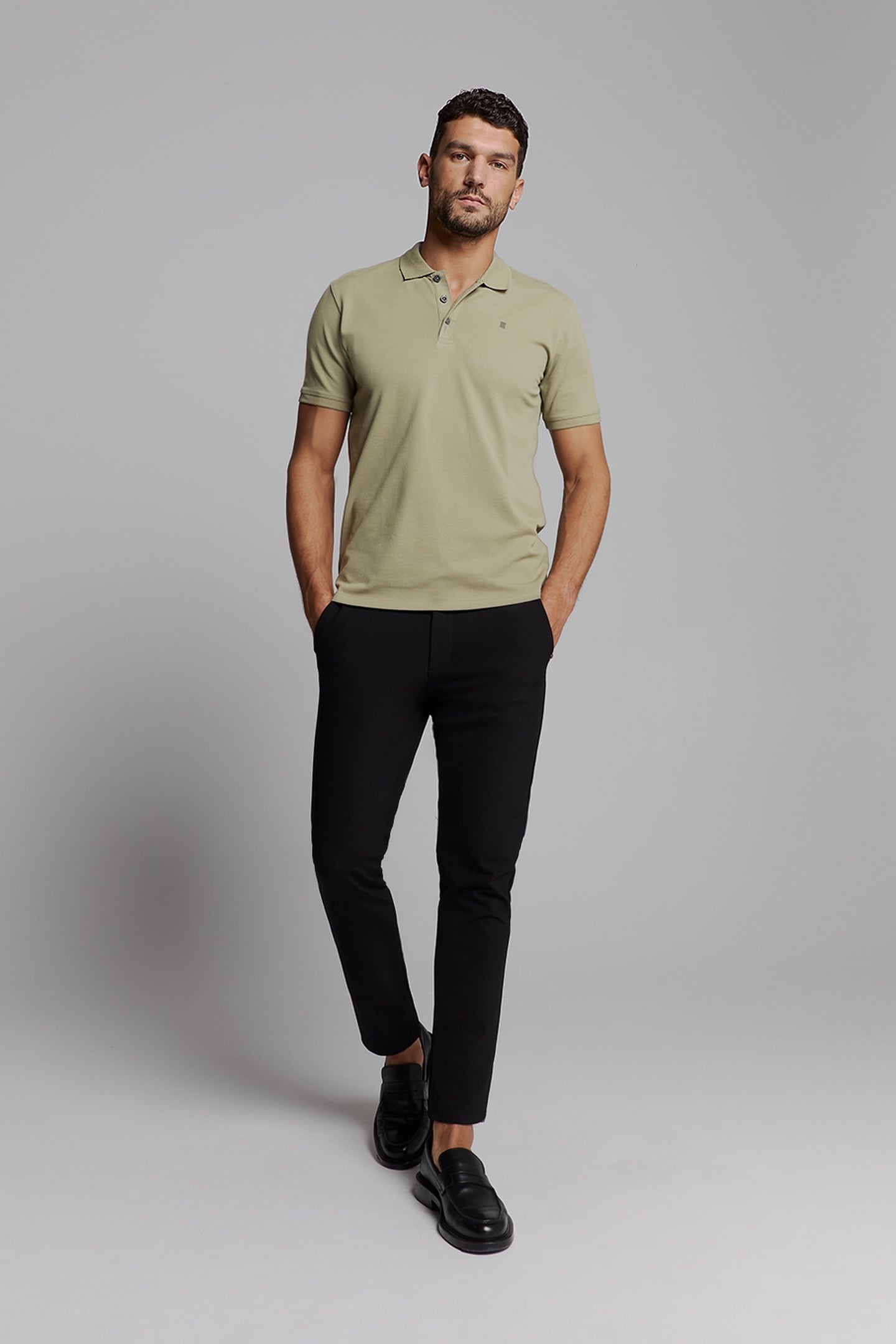 POLO PIQUE SOLID STRETCH LIGHT ARMY 2