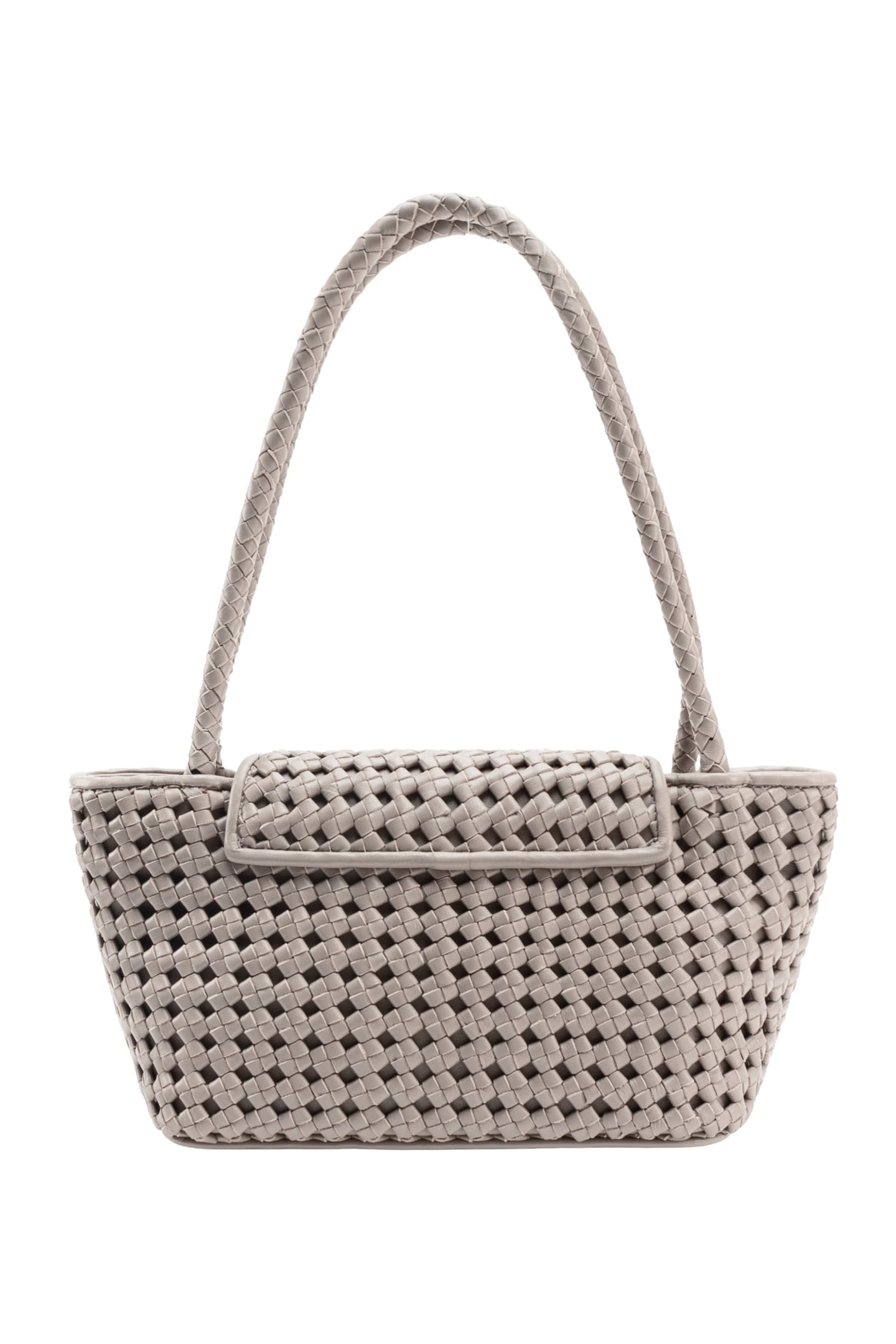 COURRIER TOTE WOVEN LEATHER GREY 2