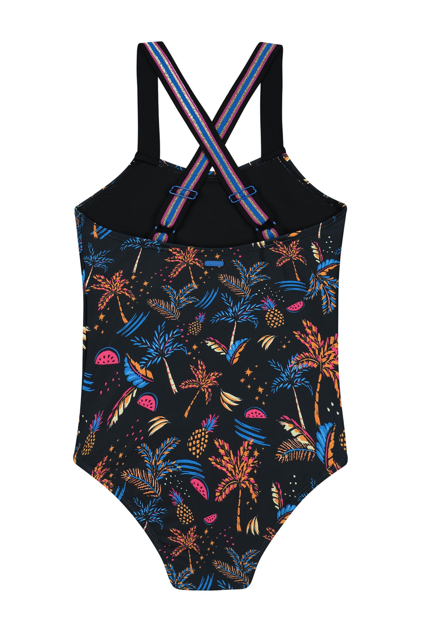 GIRLS LISA SWIMSUIT POOL PARTY BLACK PALMS 2