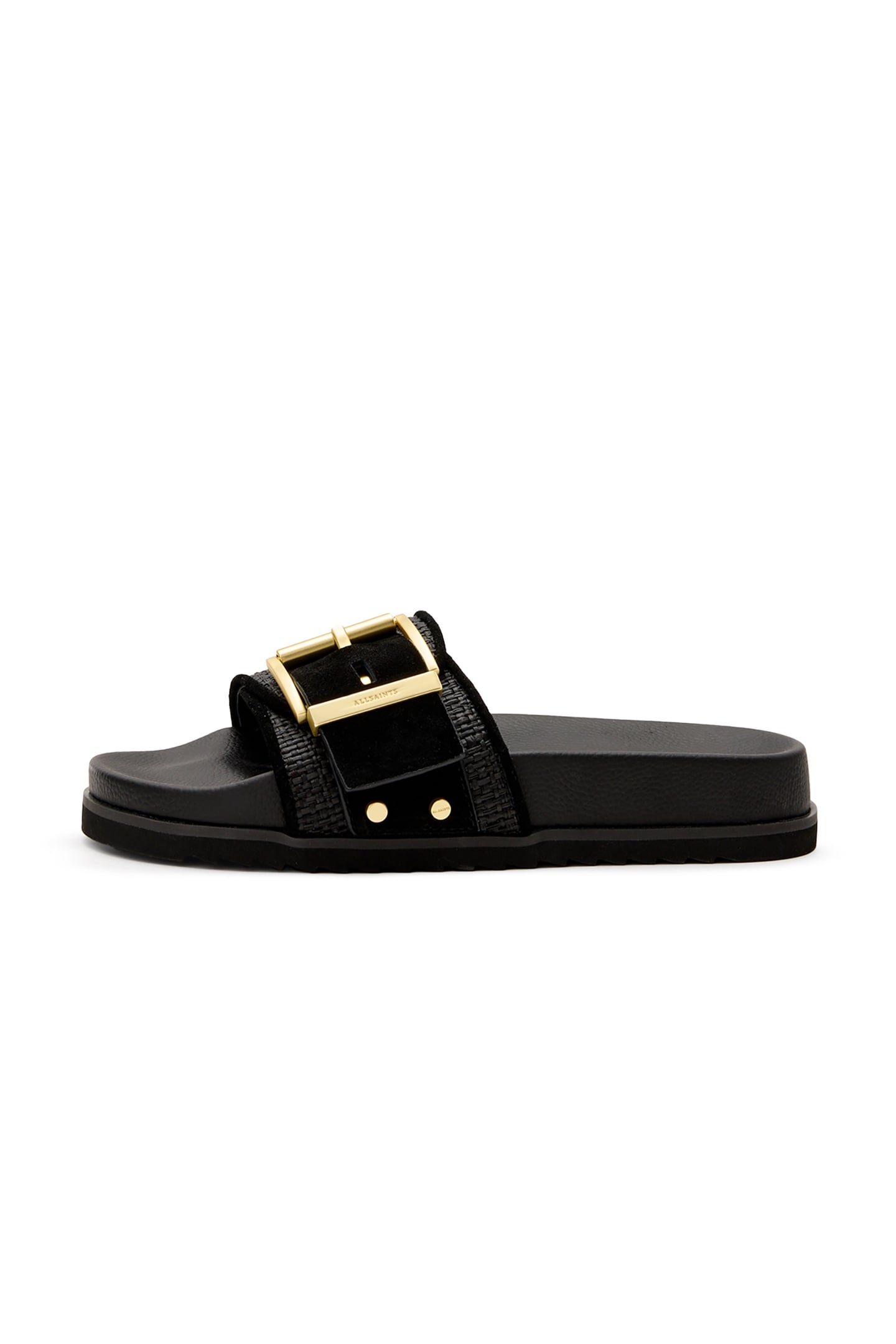 ELLIE RAFFIA SLIDER BLACK 1