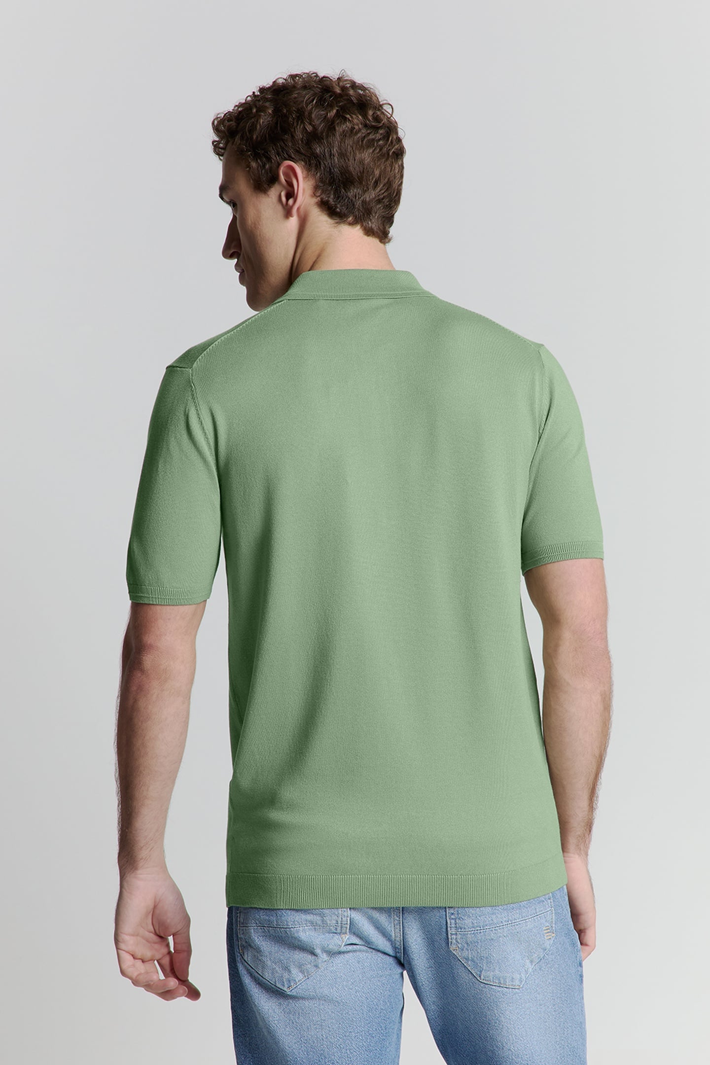 PULLOVER SHORT SLEEVE POLO ZIP SOLID GREEN 2