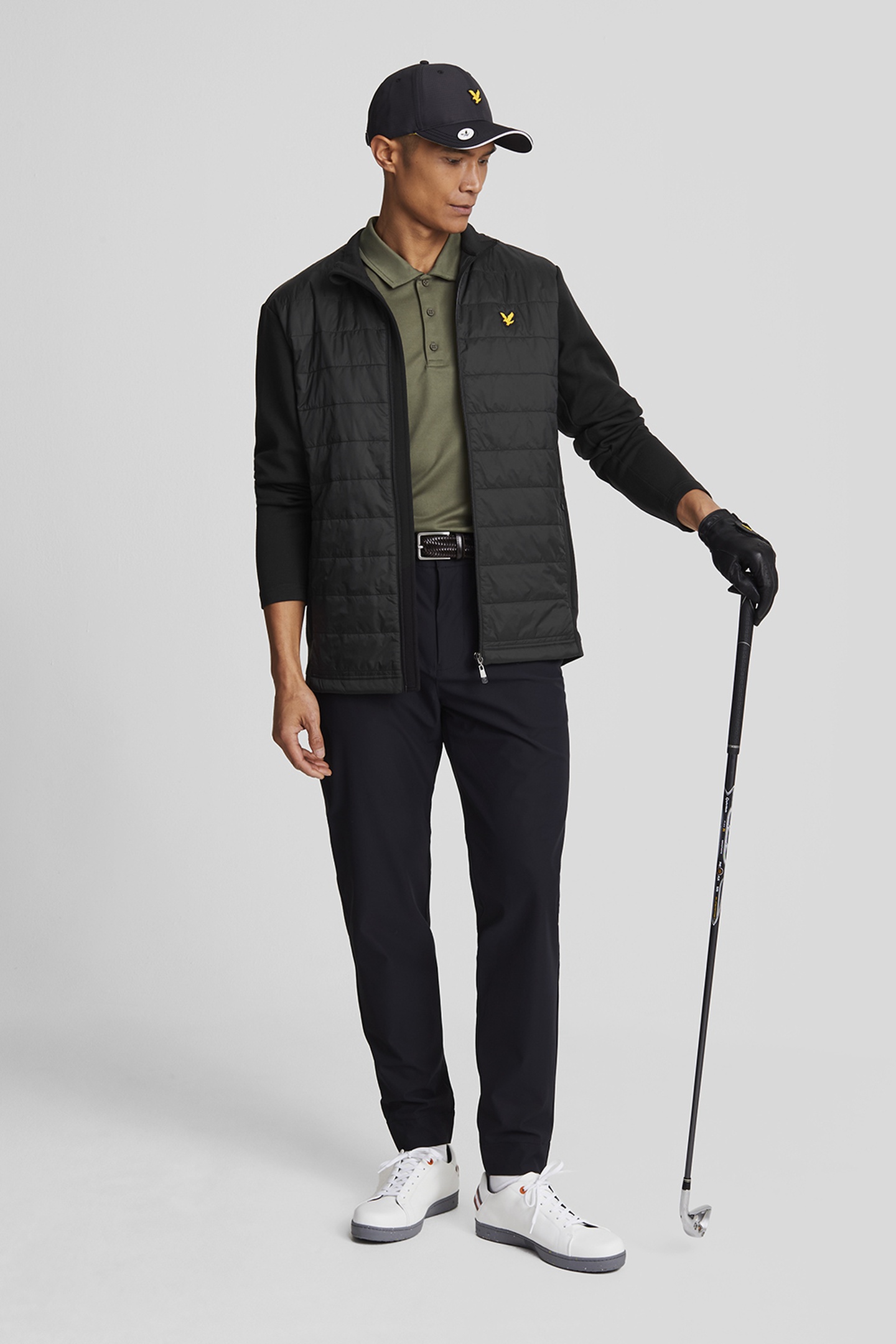 BAFFLE QUILTED FULL ZIP JACKET JET BLACK 1