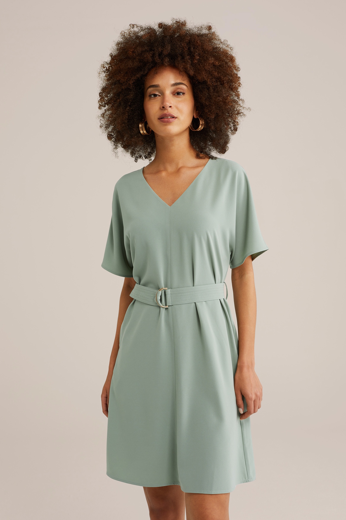 DRESS MID LENGTH LIGHT GREEN 1