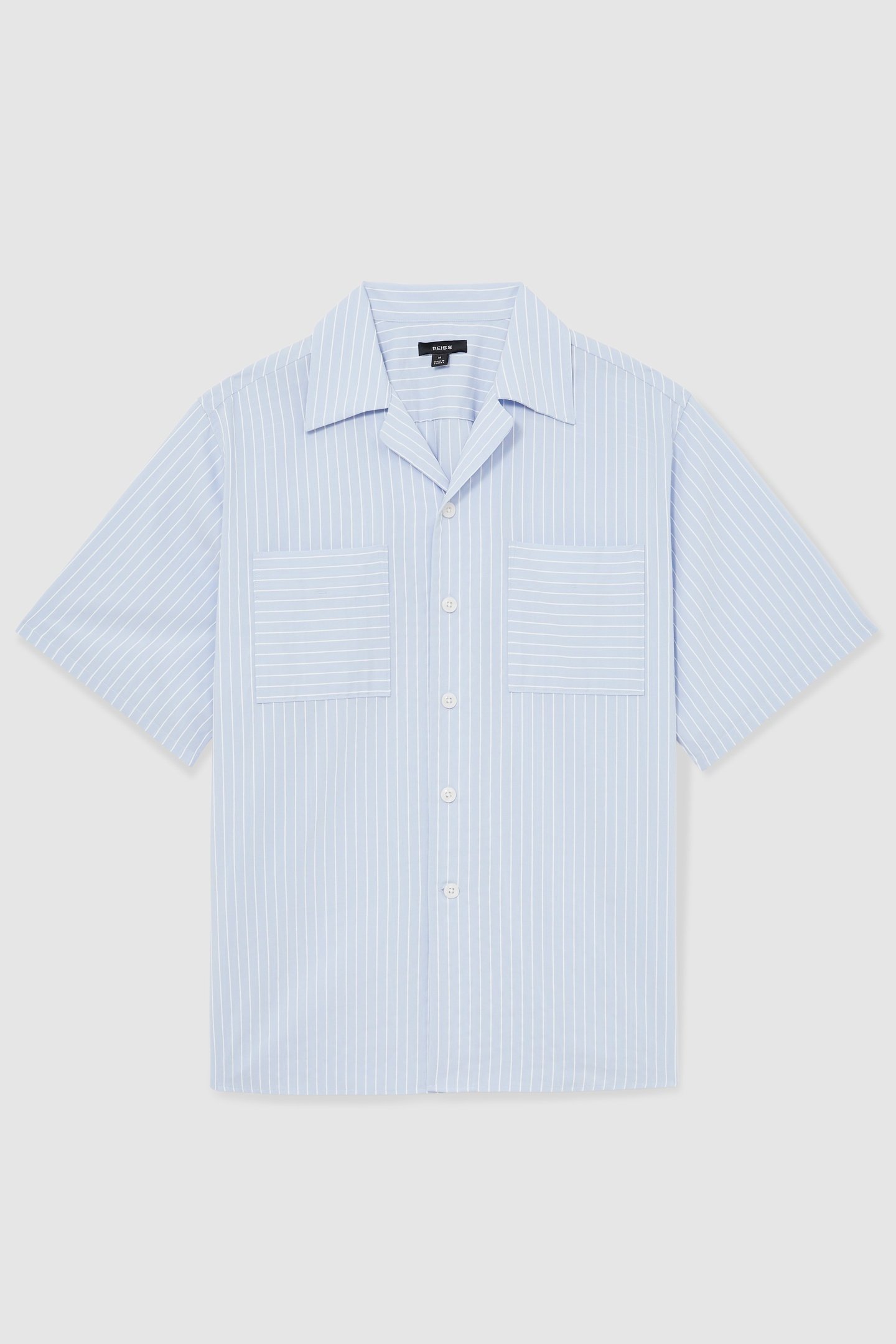 SS STRIPE TWIN POCKET CUBAN SHIRT SOFT BLUE/WHITE 4