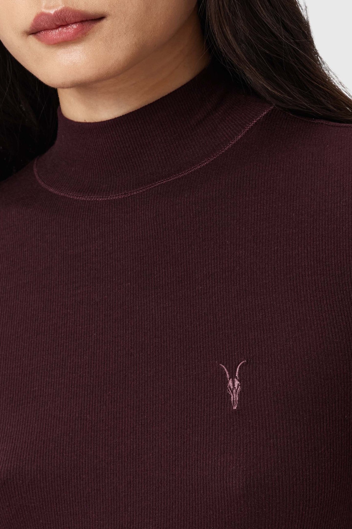 RINA LS ROLL NECK OXBLOOD RED 6