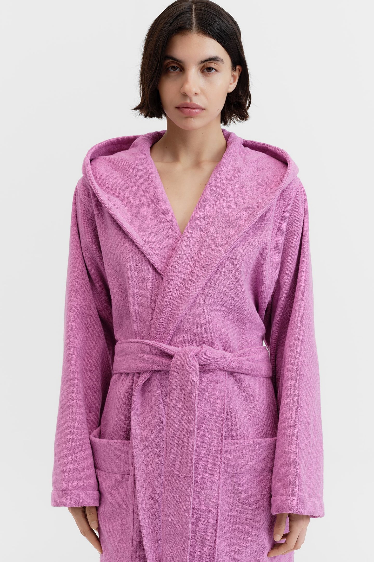 UNISEX HOODED BATHROBE MAGENTA 6