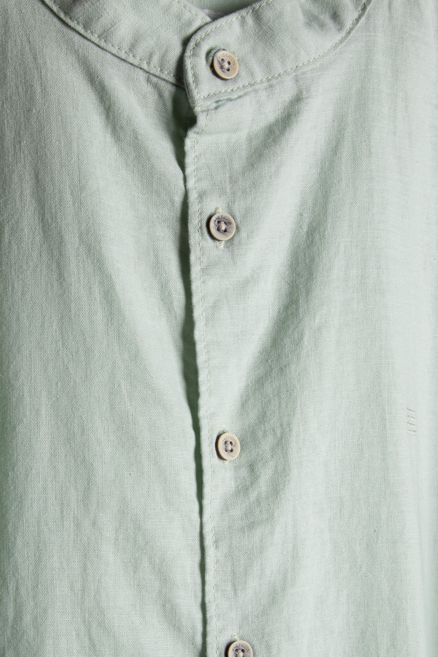 SHIRT GRANDDAD SOLID WITH LINEN MINT 5