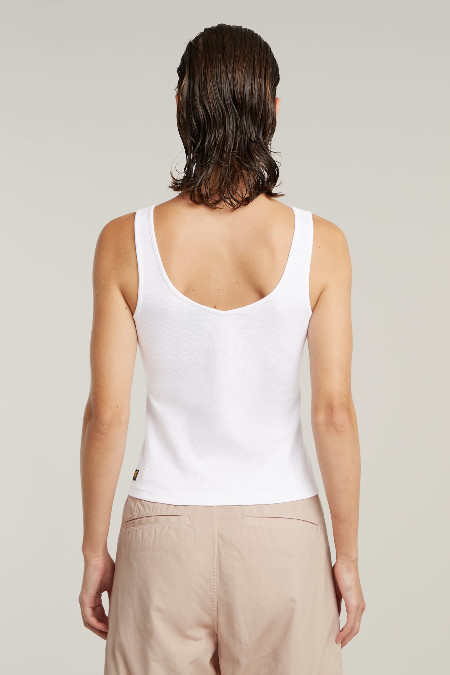 ASYMMETRICAL ZIP SLIM TANK TOP WHITE 2