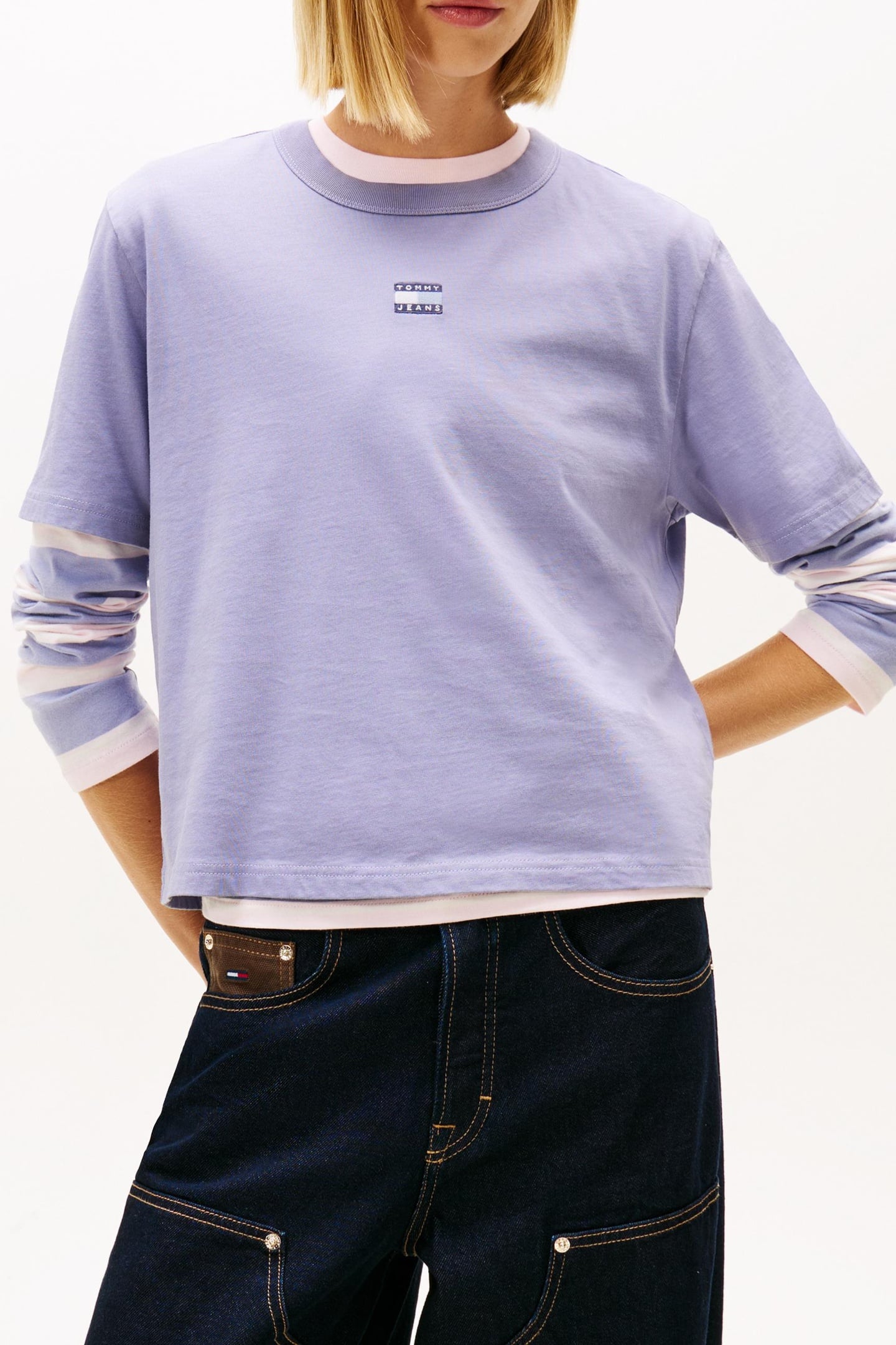 BOXY BADGE TEE PERIWINKLE DUSK 1