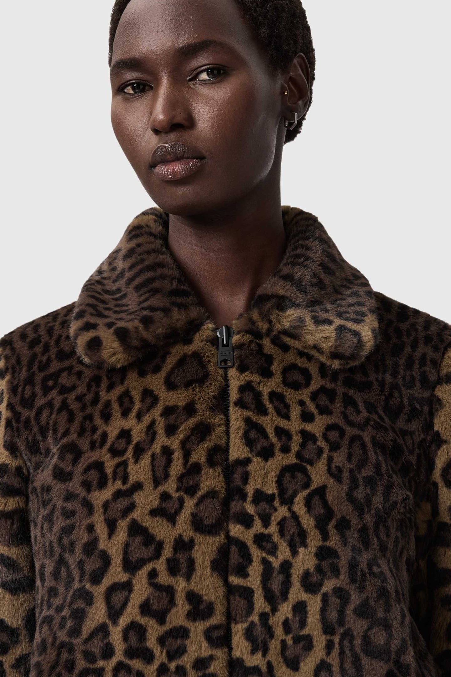 SAYE FAUX FUR JACKET LEOPARD BROWN 9