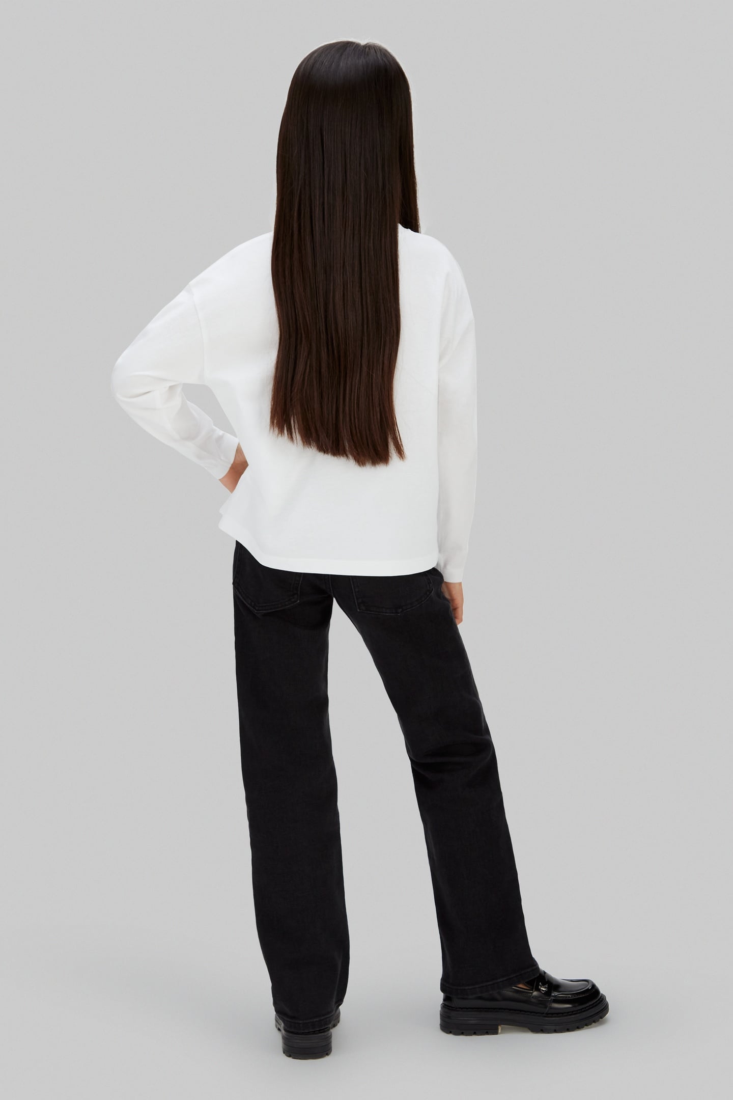 GIRLS GLITTER BOXY L/S T-SHIRT BRIGHT WHITE 3